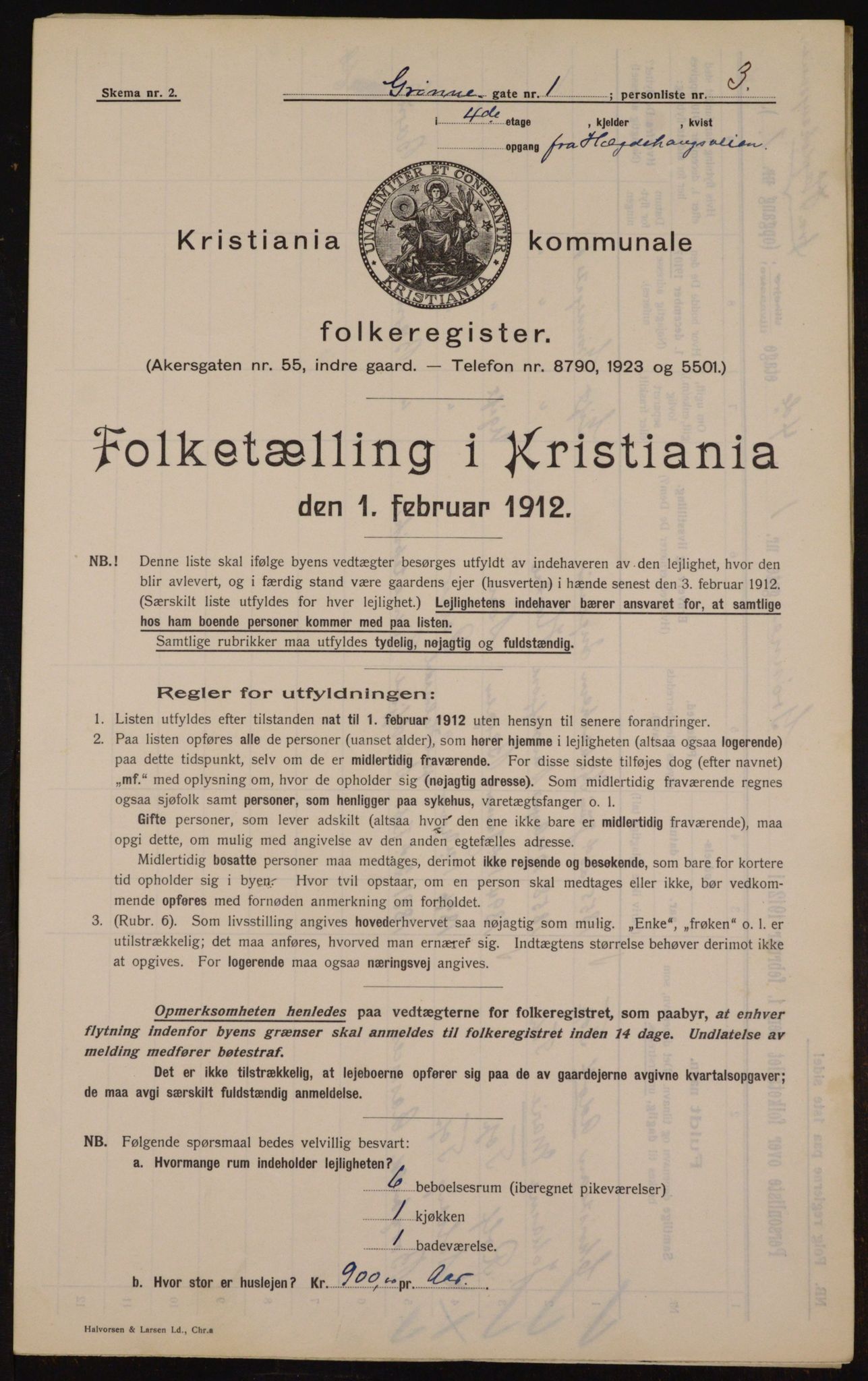 OBA, Municipal Census 1912 for Kristiania, 1912, p. 32117