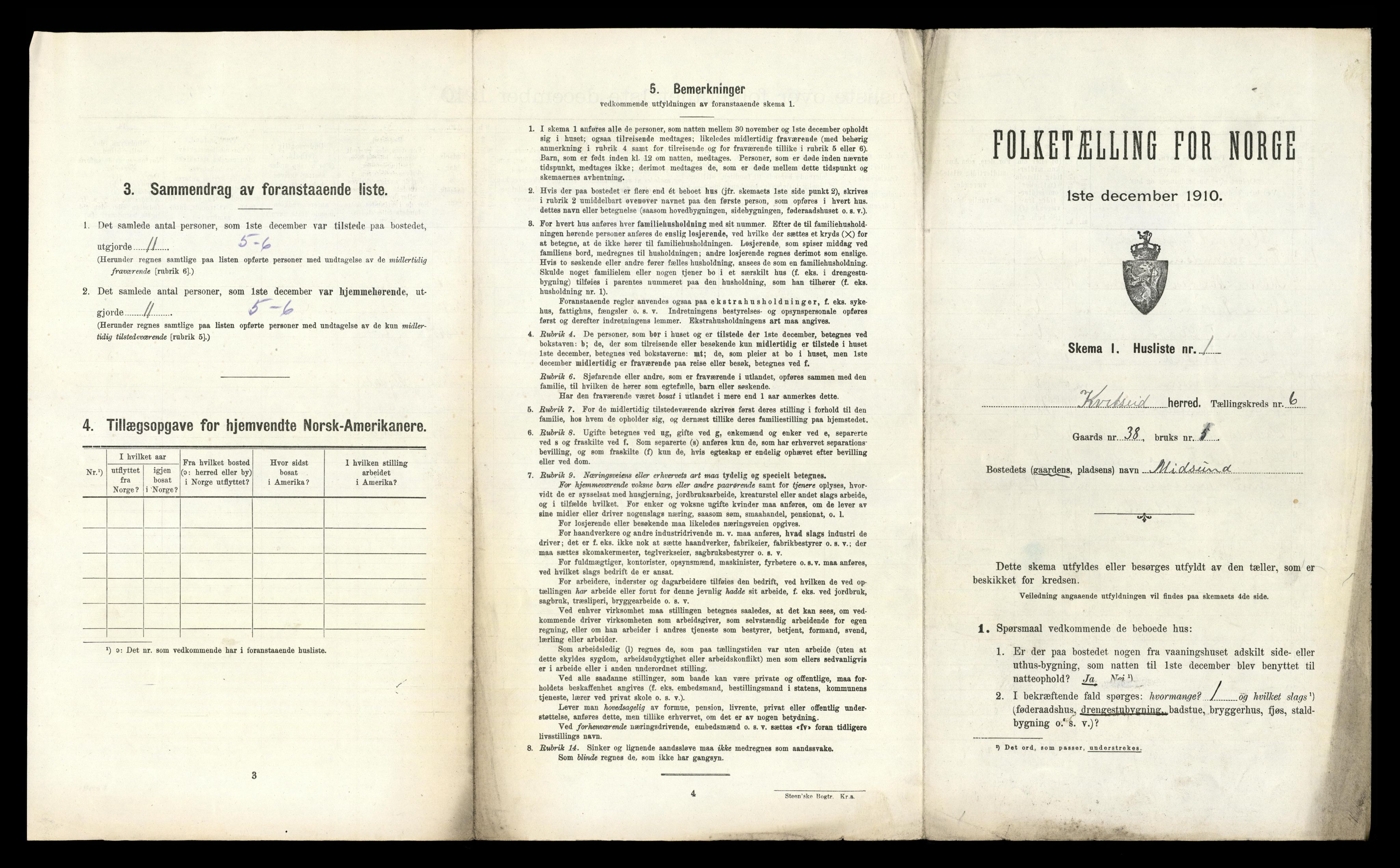 RA, 1910 census for Kviteseid, 1910, p. 536