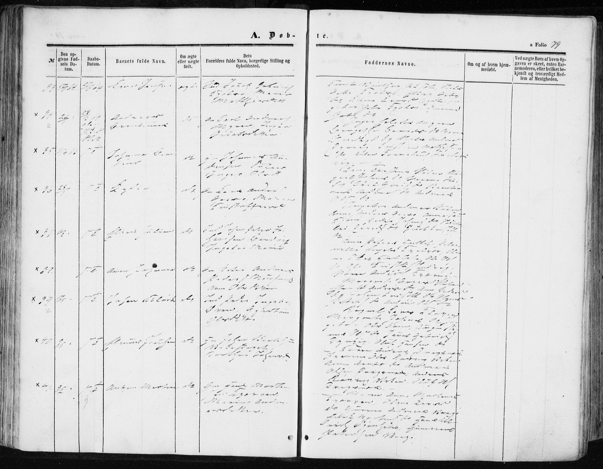 Ministerialprotokoller, klokkerbøker og fødselsregistre - Sør-Trøndelag, SAT/A-1456/634/L0531: Parish register (official) no. 634A07, 1861-1870, p. 79