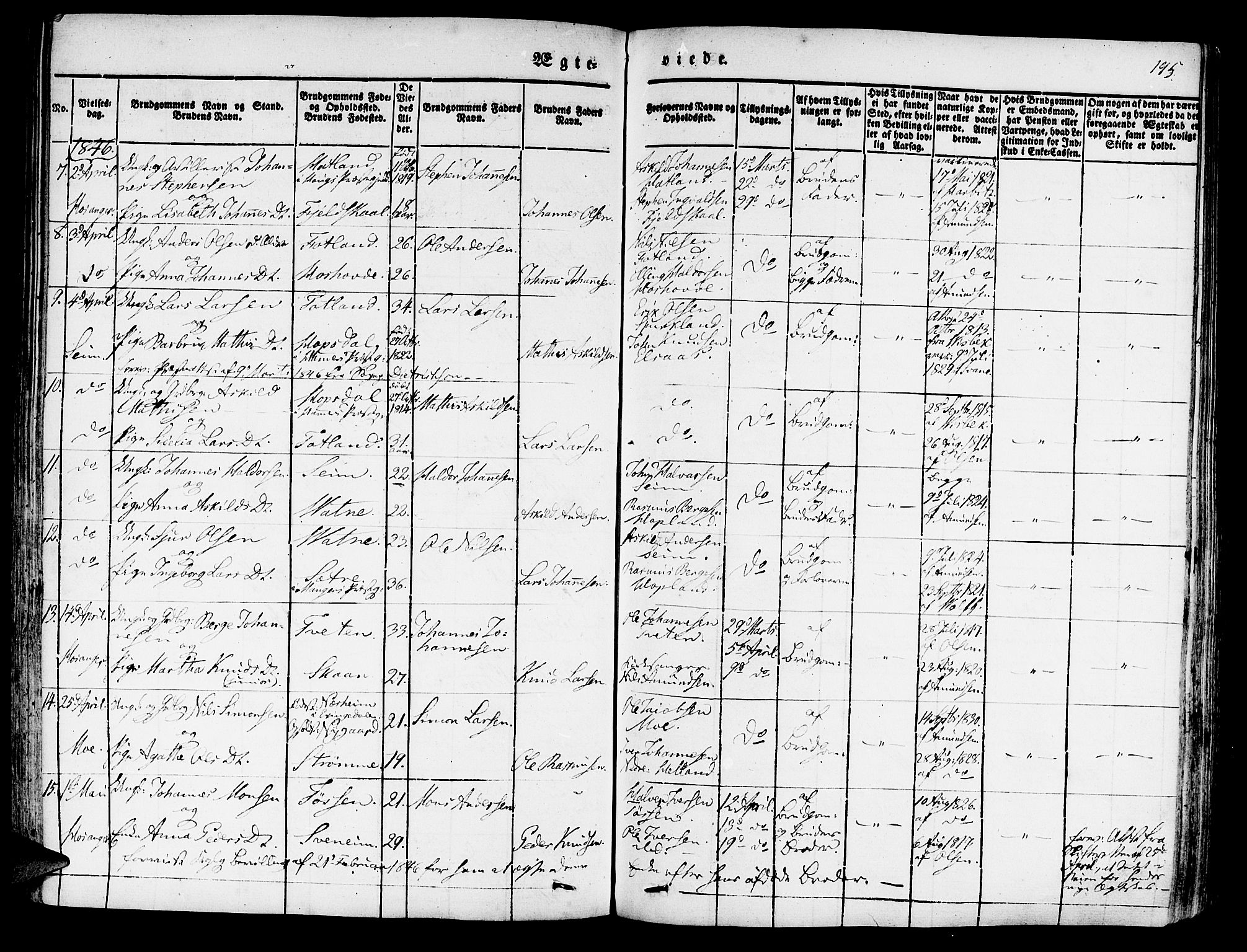 Hosanger sokneprestembete, SAB/A-75801/H/Haa: Parish register (official) no. A 7, 1835-1848, p. 195