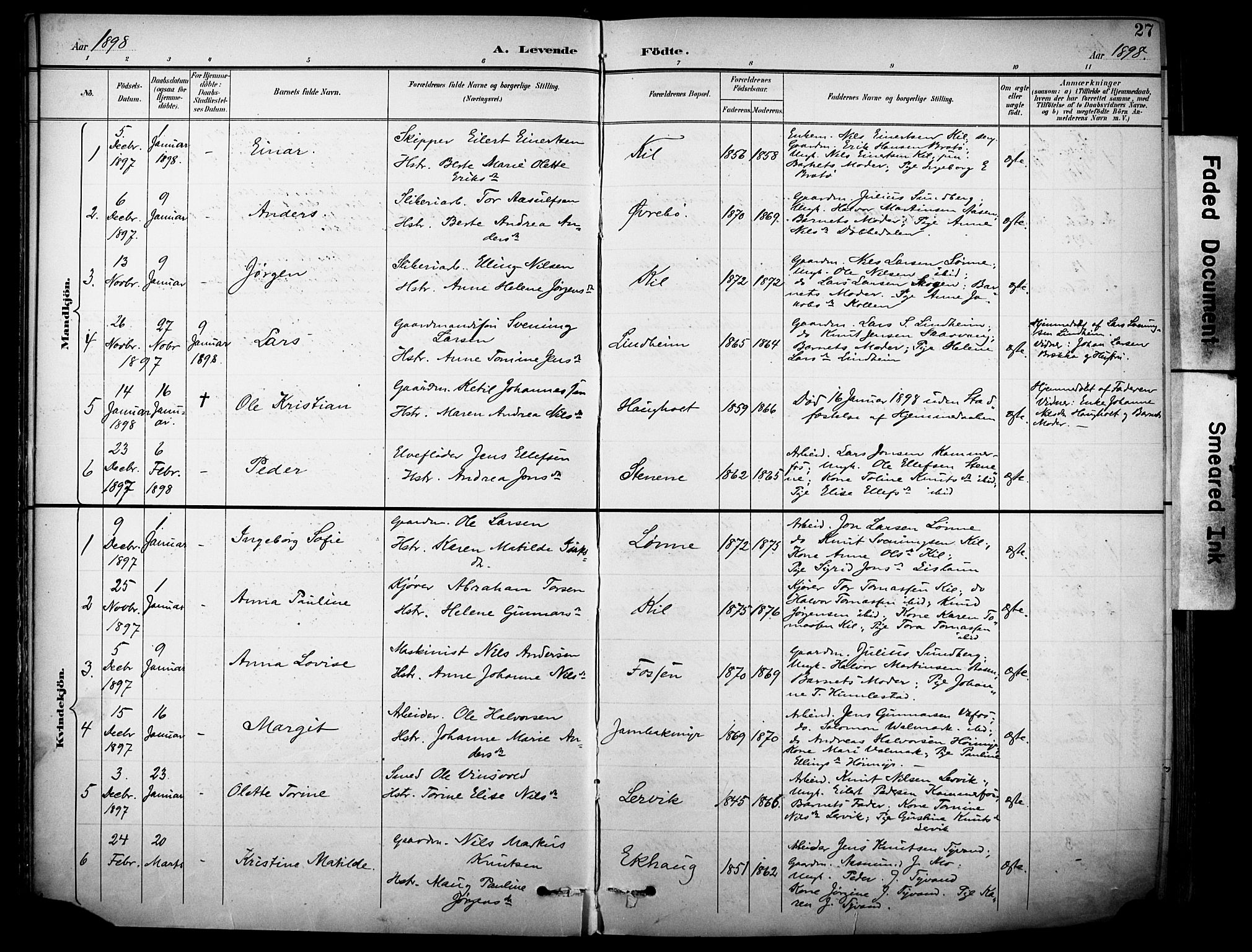 Sannidal kirkebøker, AV/SAKO-A-296/F/Fa/L0016: Parish register (official) no. 16, 1895-1911, p. 27