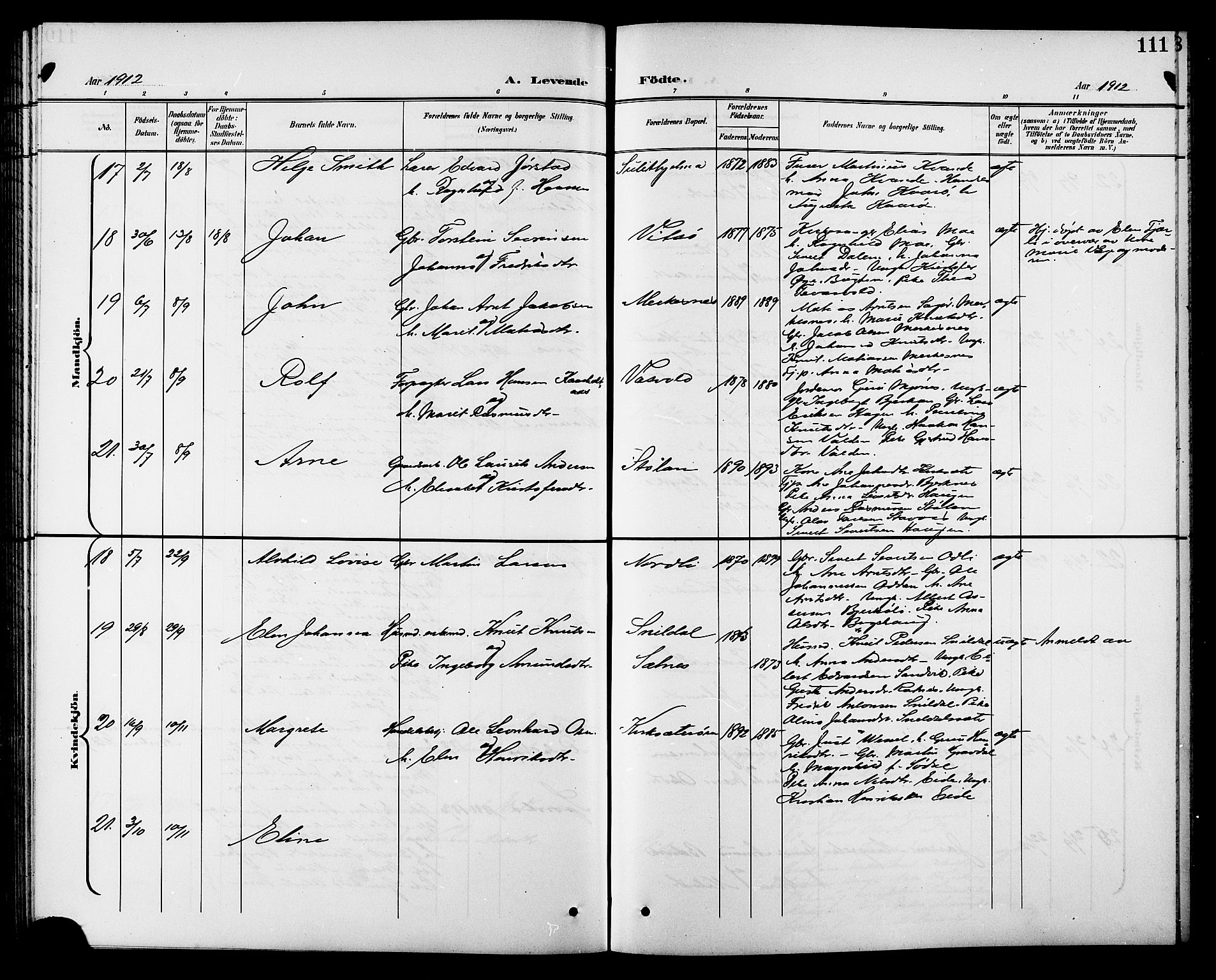 Ministerialprotokoller, klokkerbøker og fødselsregistre - Sør-Trøndelag, AV/SAT-A-1456/630/L0505: Parish register (copy) no. 630C03, 1899-1914, p. 111