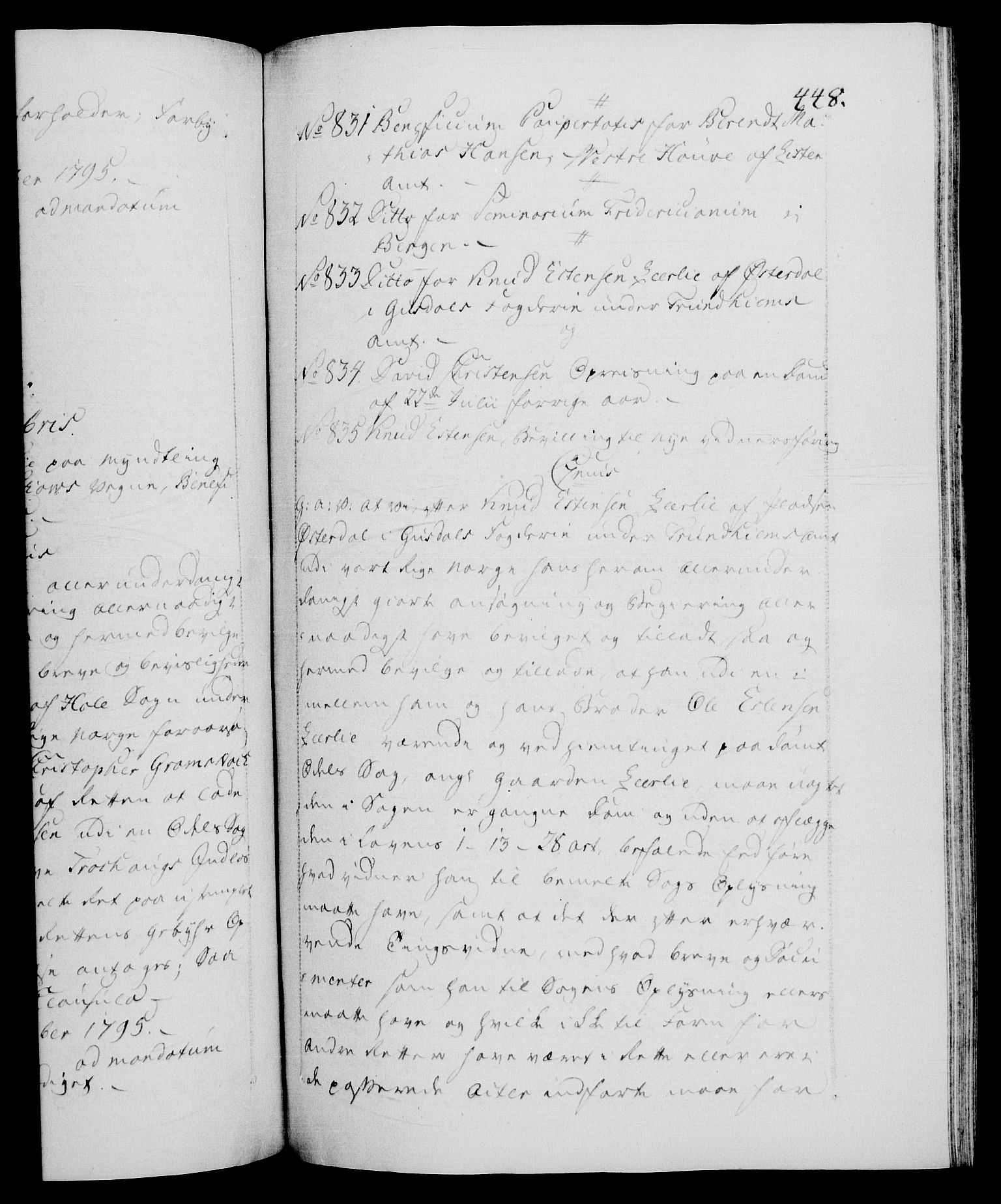Danske Kanselli 1572-1799, RA/EA-3023/F/Fc/Fca/Fcaa/L0056: Norske registre, 1795-1796, p. 448a
