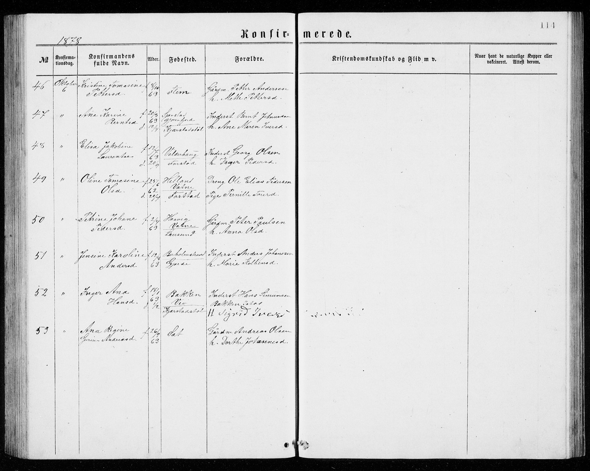 Ministerialprotokoller, klokkerbøker og fødselsregistre - Møre og Romsdal, AV/SAT-A-1454/536/L0509: Parish register (copy) no. 536C04, 1871-1881, p. 114