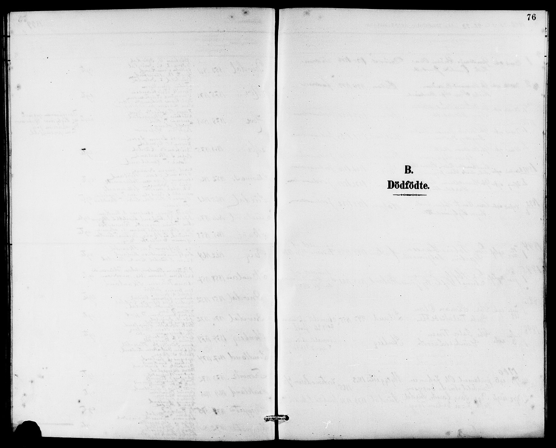 Lund sokneprestkontor, SAST/A-101809/S07/L0006: Parish register (copy) no. B 6, 1885-1901, p. 76