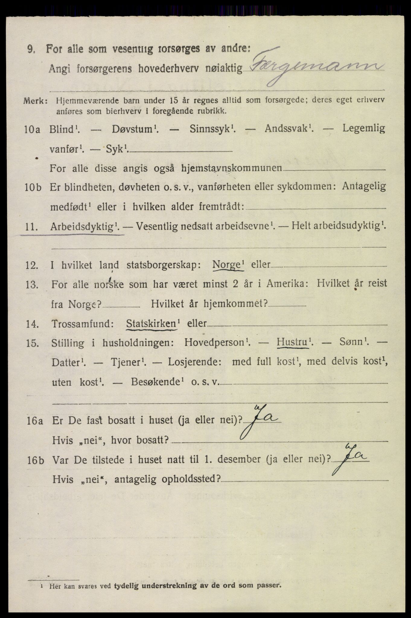 SAK, 1920 census for Øyestad, 1920, p. 2071