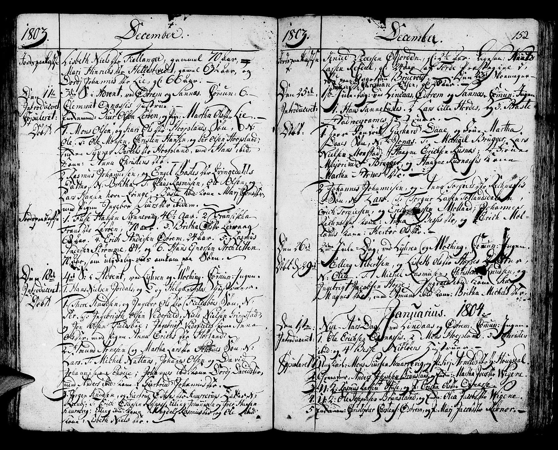 Lindås Sokneprestembete, SAB/A-76701/H/Haa: Parish register (official) no. A 5, 1791-1813, p. 152