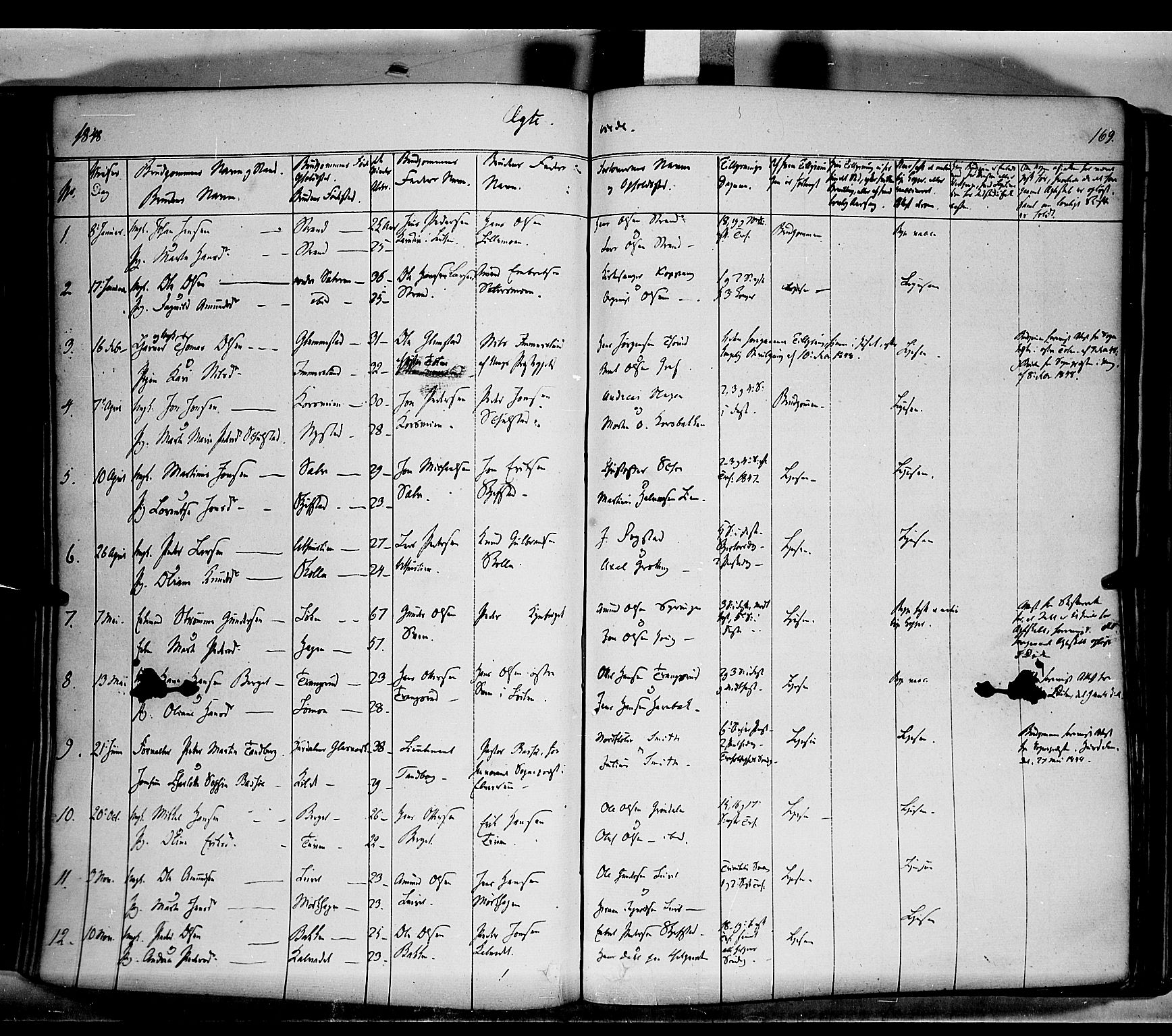 Elverum prestekontor, AV/SAH-PREST-044/H/Ha/Haa/L0009: Parish register (official) no. 9, 1843-1856, p. 169