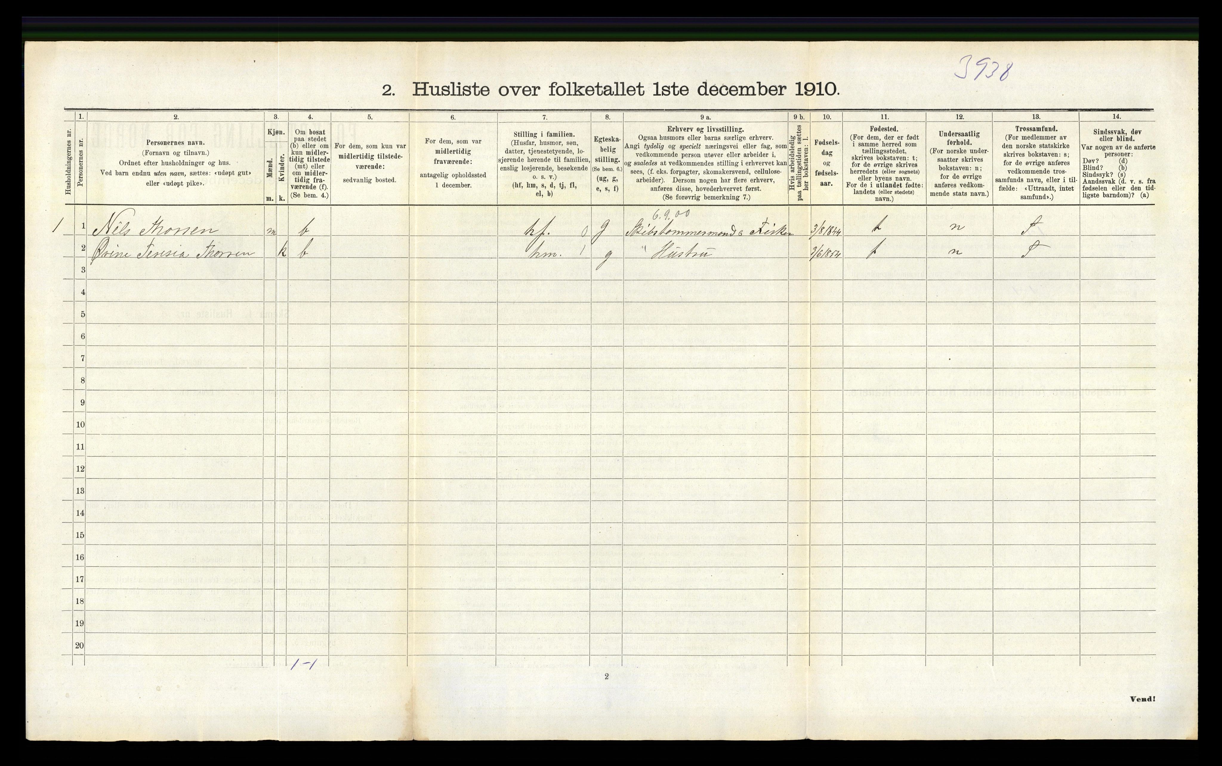 RA, 1910 census for Høvåg, 1910, p. 732