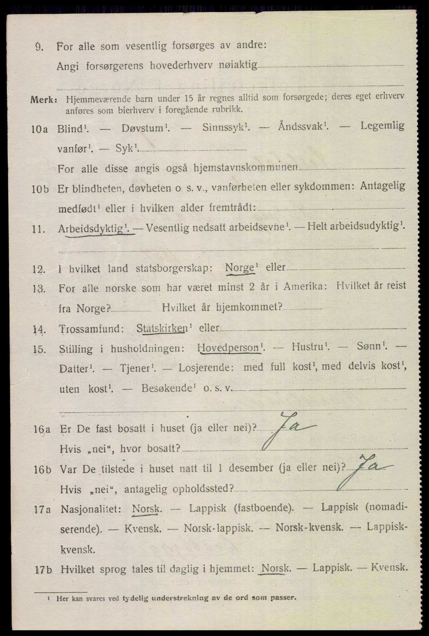 SAT, 1920 census for Saltdal, 1920, p. 6432