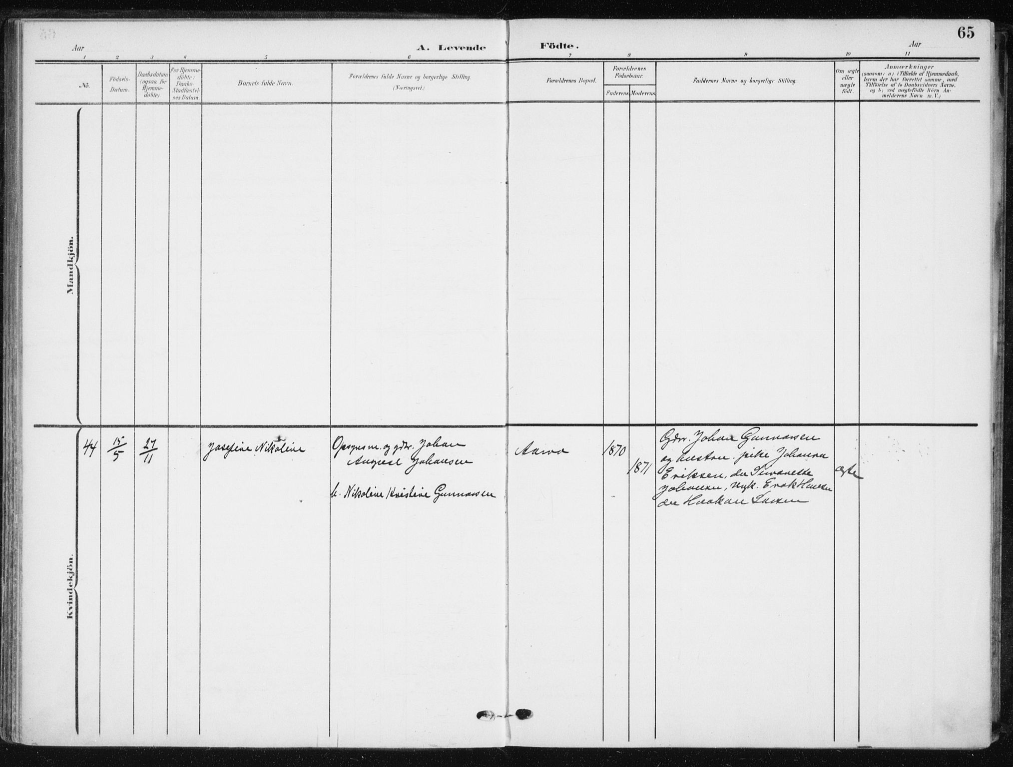 Salangen sokneprestembete, AV/SATØ-S-1324/H/Ha/L0002kirke: Parish register (official) no. 2, 1902-1911, p. 65