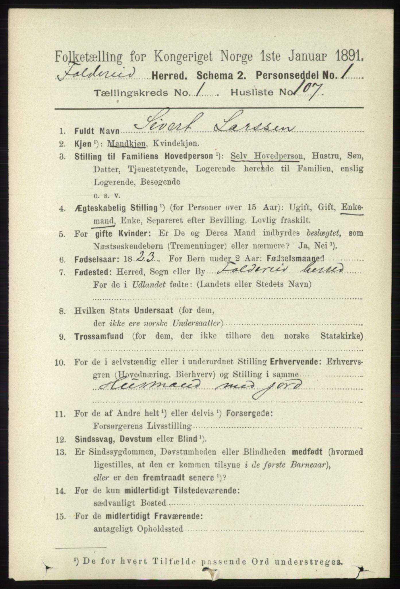 RA, 1891 census for 1753 Foldereid, 1891, p. 790