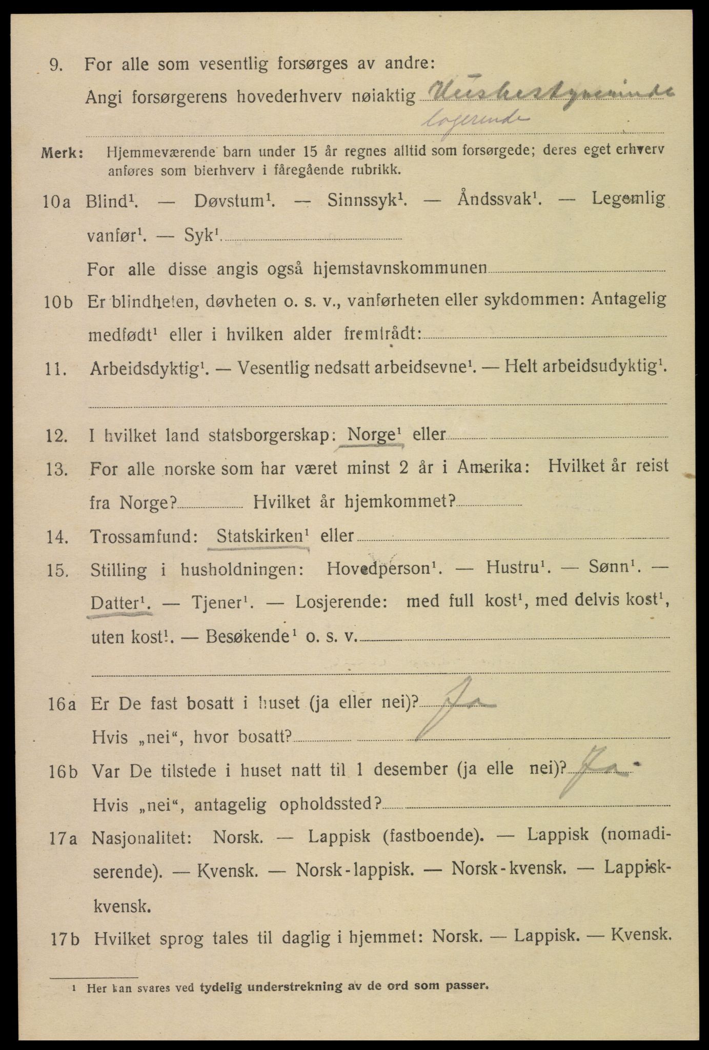 SAT, 1920 census for Narvik, 1920, p. 5195