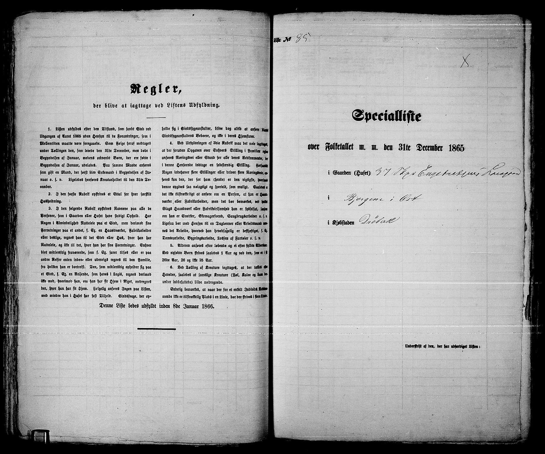 RA, 1865 census for Drøbak/Drøbak, 1865, p. 174