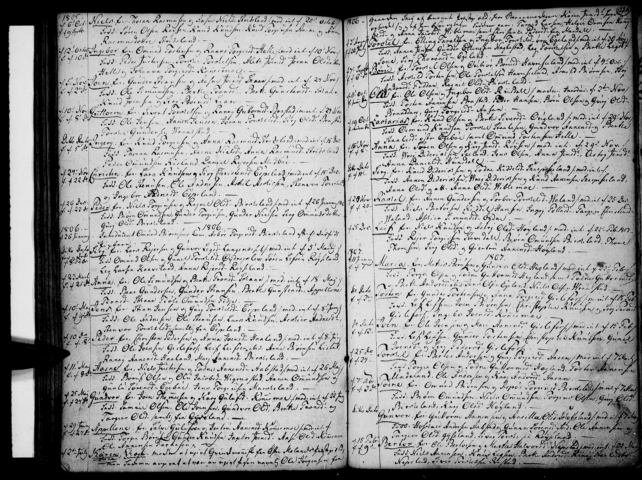 Sør-Audnedal sokneprestkontor, AV/SAK-1111-0039/F/Fa/Fab/L0002: Parish register (official) no. A 2 /4, 1768-1814, p. 220