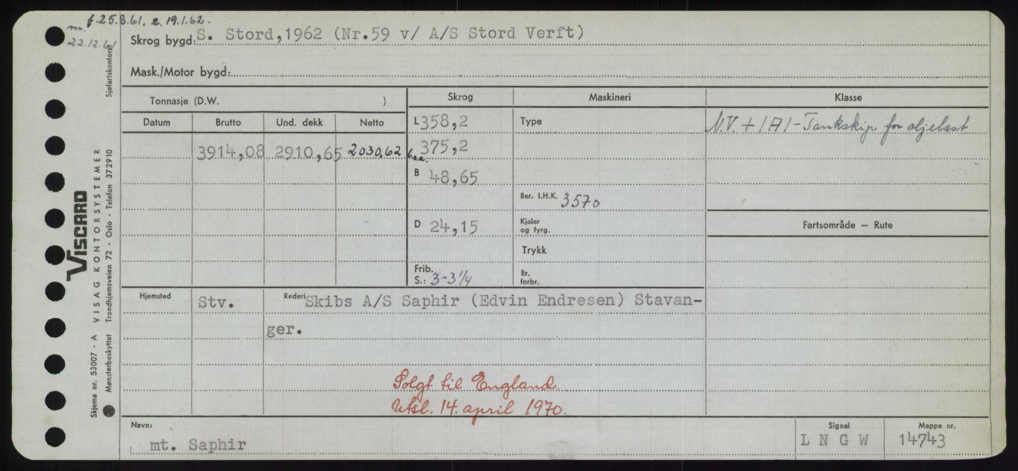 Sjøfartsdirektoratet med forløpere, Skipsmålingen, RA/S-1627/H/Hd/L0032: Fartøy, San-Seve, p. 171