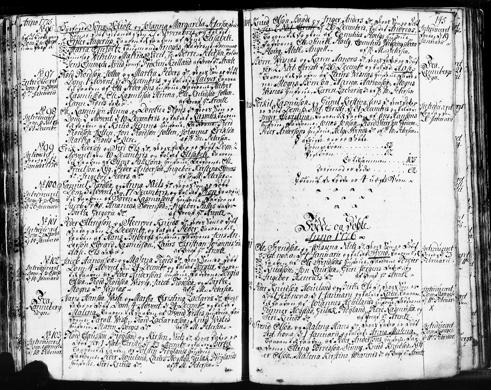 Domkirken sokneprestkontor, SAST/A-101812/001/30/30BB/L0004: Parish register (copy) no. B 4, 1752-1790, p. 145