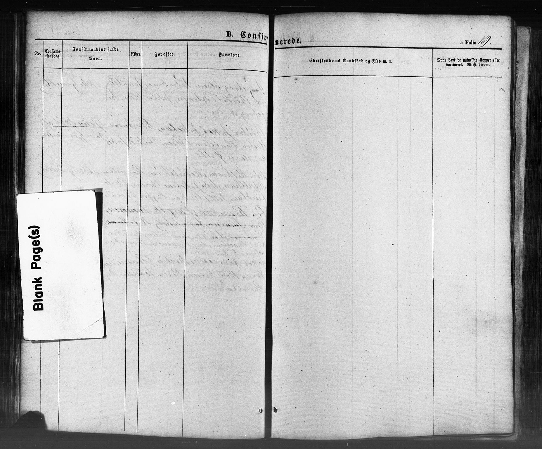Domkirken sokneprestkontor, SAST/A-101812/001/30/30BB/L0009: Parish register (copy) no. B 9, 1850-1858, p. 169