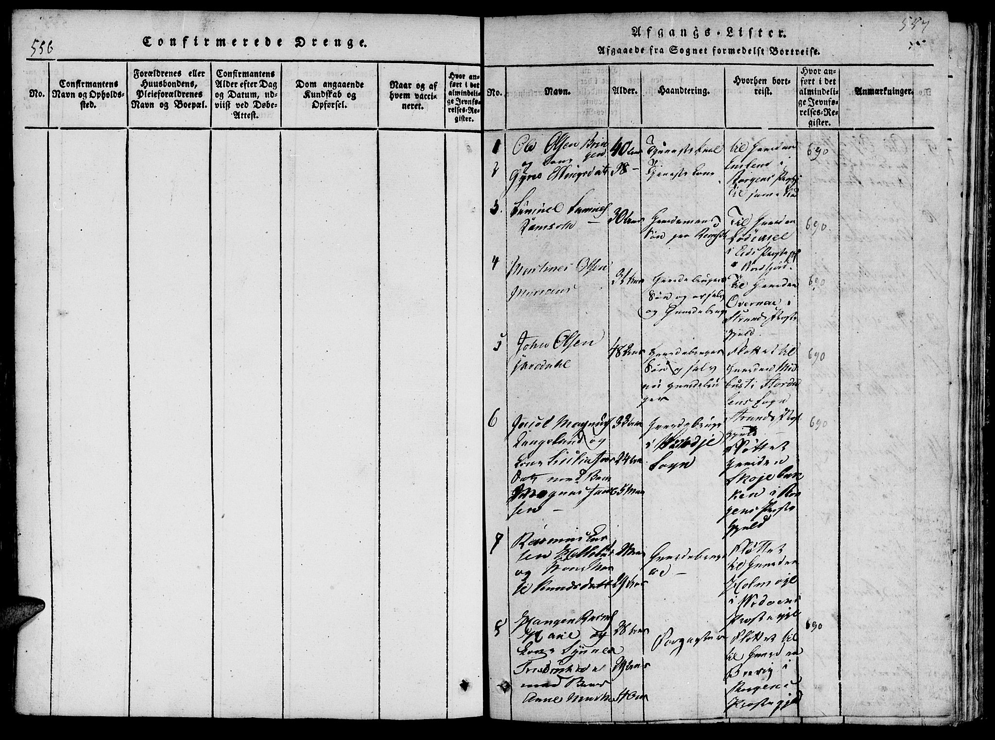 Ministerialprotokoller, klokkerbøker og fødselsregistre - Møre og Romsdal, SAT/A-1454/519/L0260: Parish register (copy) no. 519C01, 1817-1829, p. 556-557