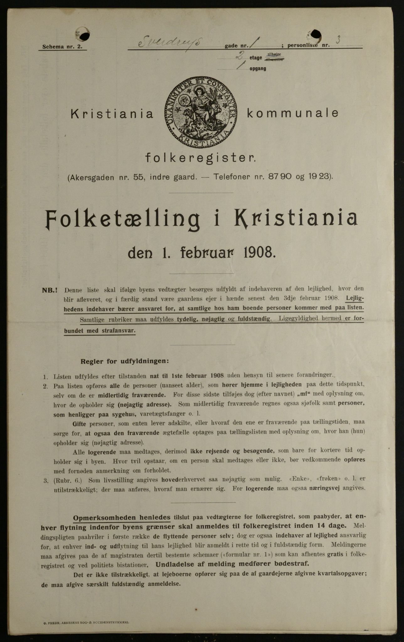 OBA, Municipal Census 1908 for Kristiania, 1908, p. 94303