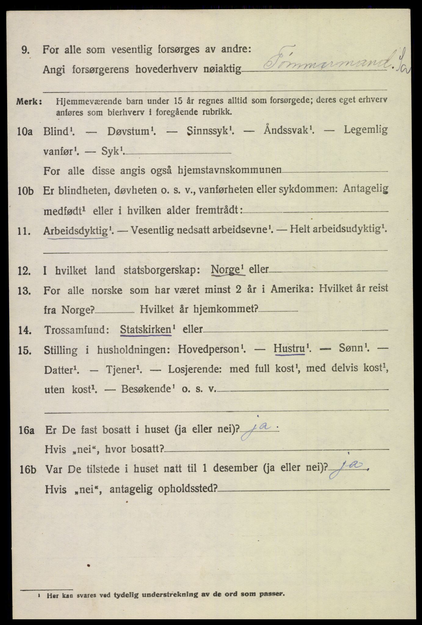 SAH, 1920 census for Fåberg, 1920, p. 2247