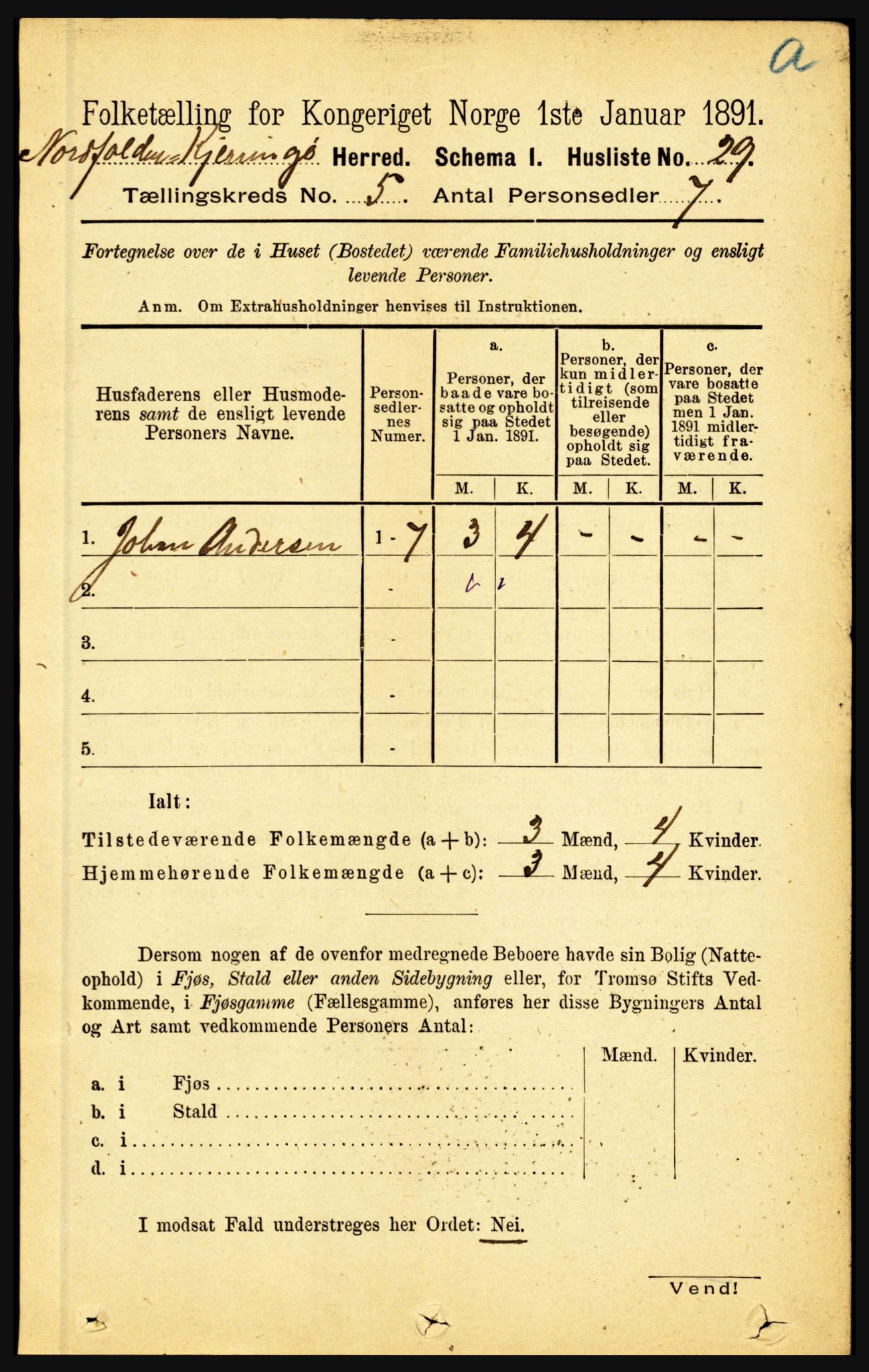 RA, 1891 census for 1846 Nordfold-Kjerringøy, 1891, p. 1155