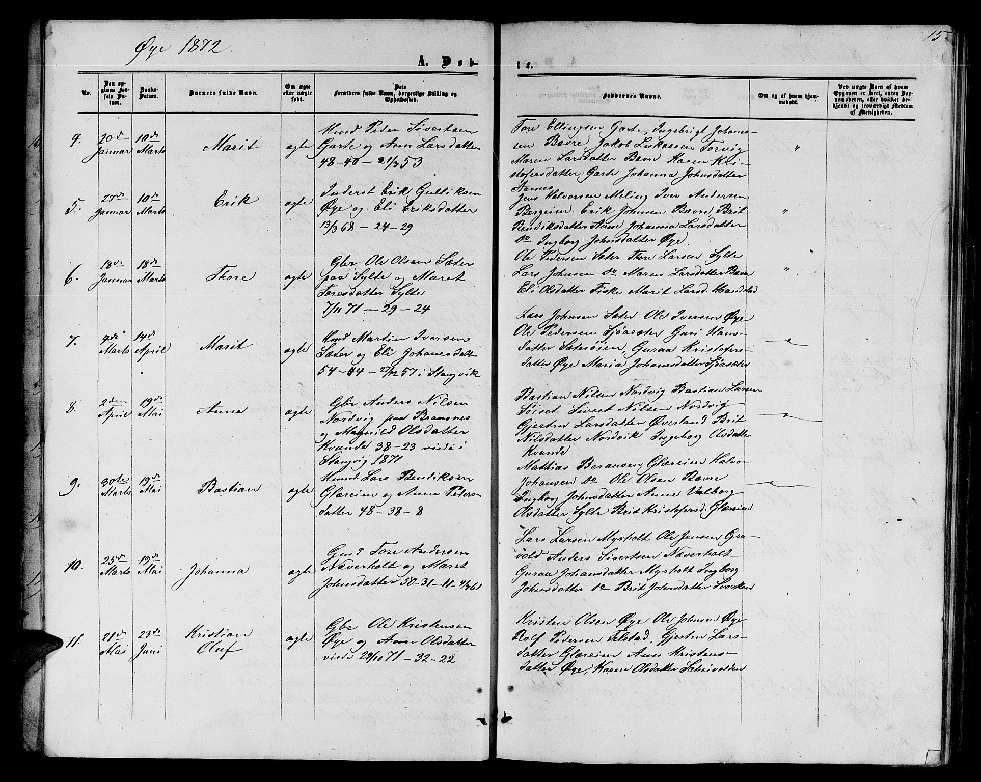 Ministerialprotokoller, klokkerbøker og fødselsregistre - Møre og Romsdal, SAT/A-1454/595/L1051: Parish register (copy) no. 595C03, 1866-1891, p. 15