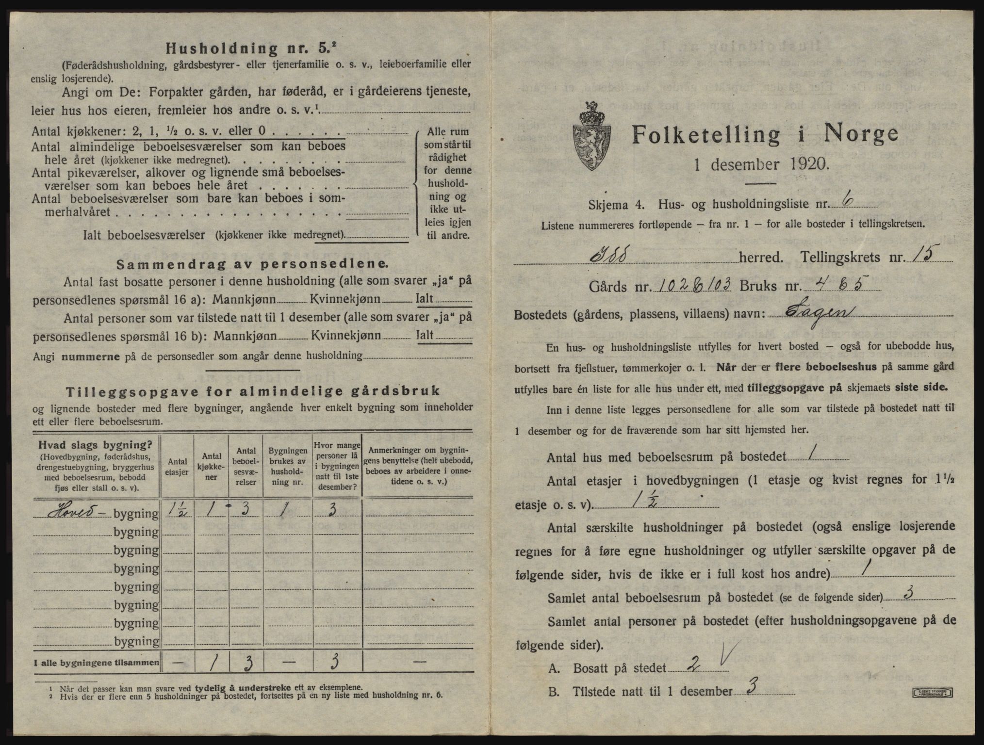 SAO, 1920 census for Idd, 1920, p. 1938