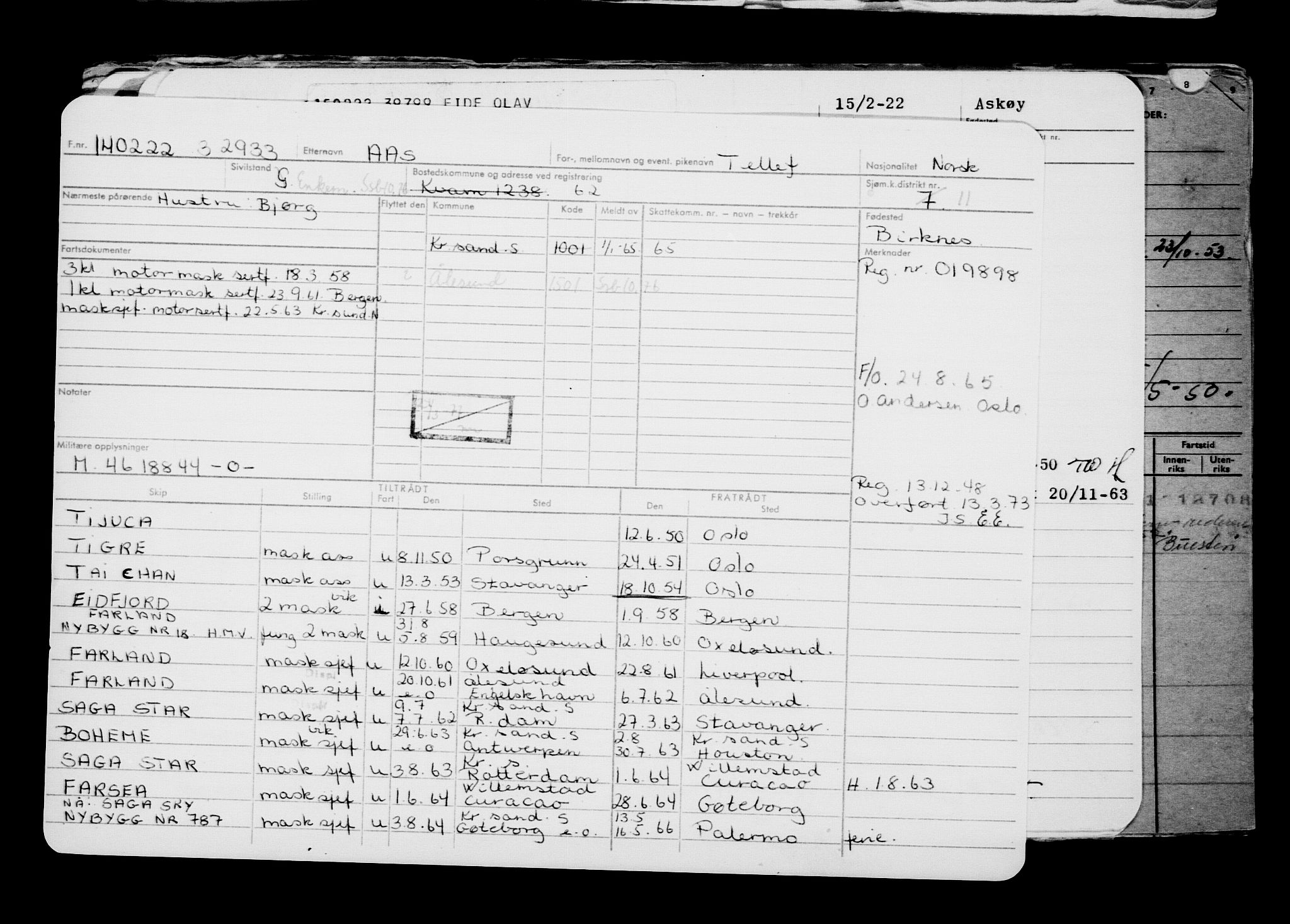 Direktoratet for sjømenn, AV/RA-S-3545/G/Gb/L0203: Hovedkort, 1922, p. 89