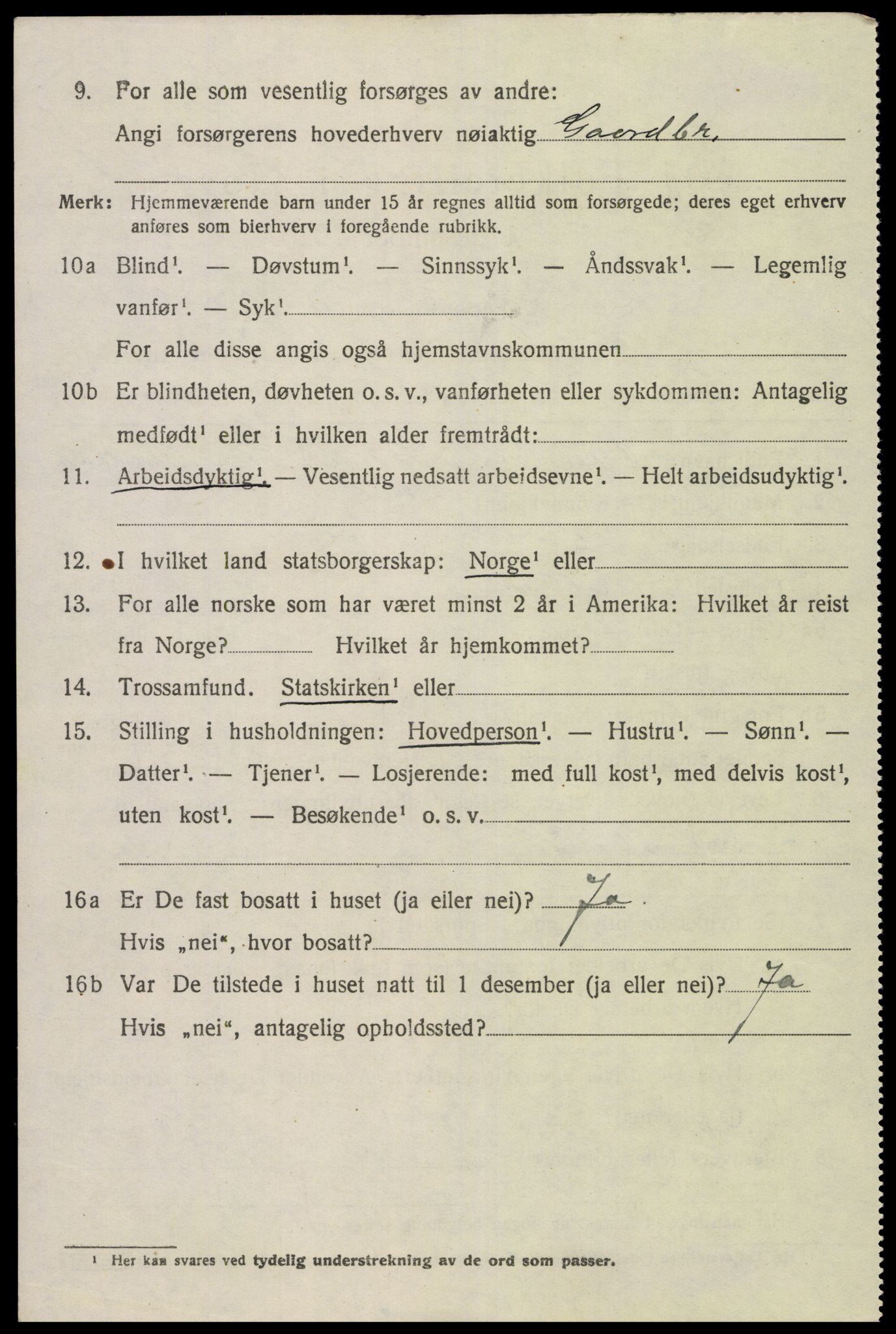 SAK, 1920 census for Holum, 1920, p. 3102