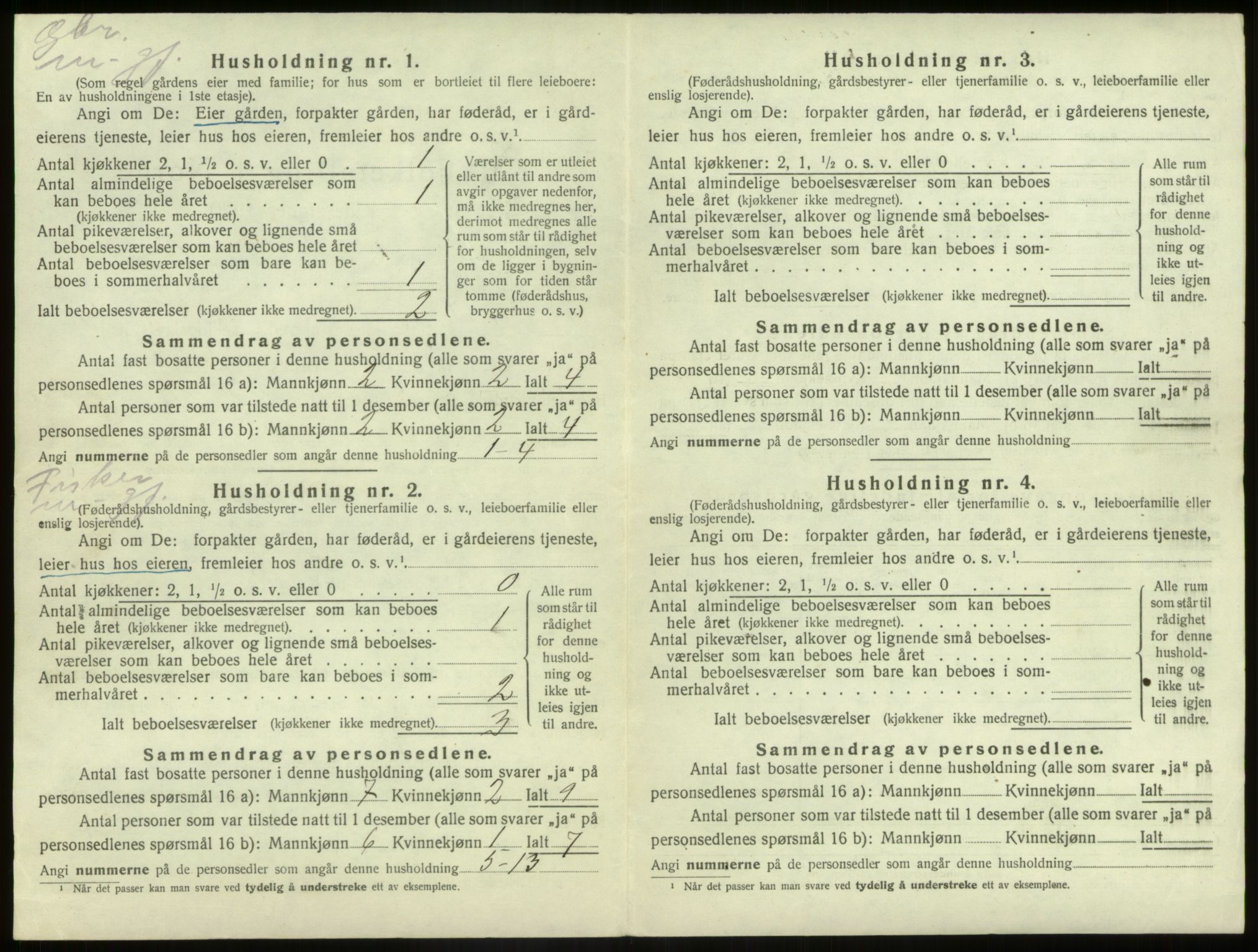 SAB, 1920 census for Kinn, 1920, p. 1705