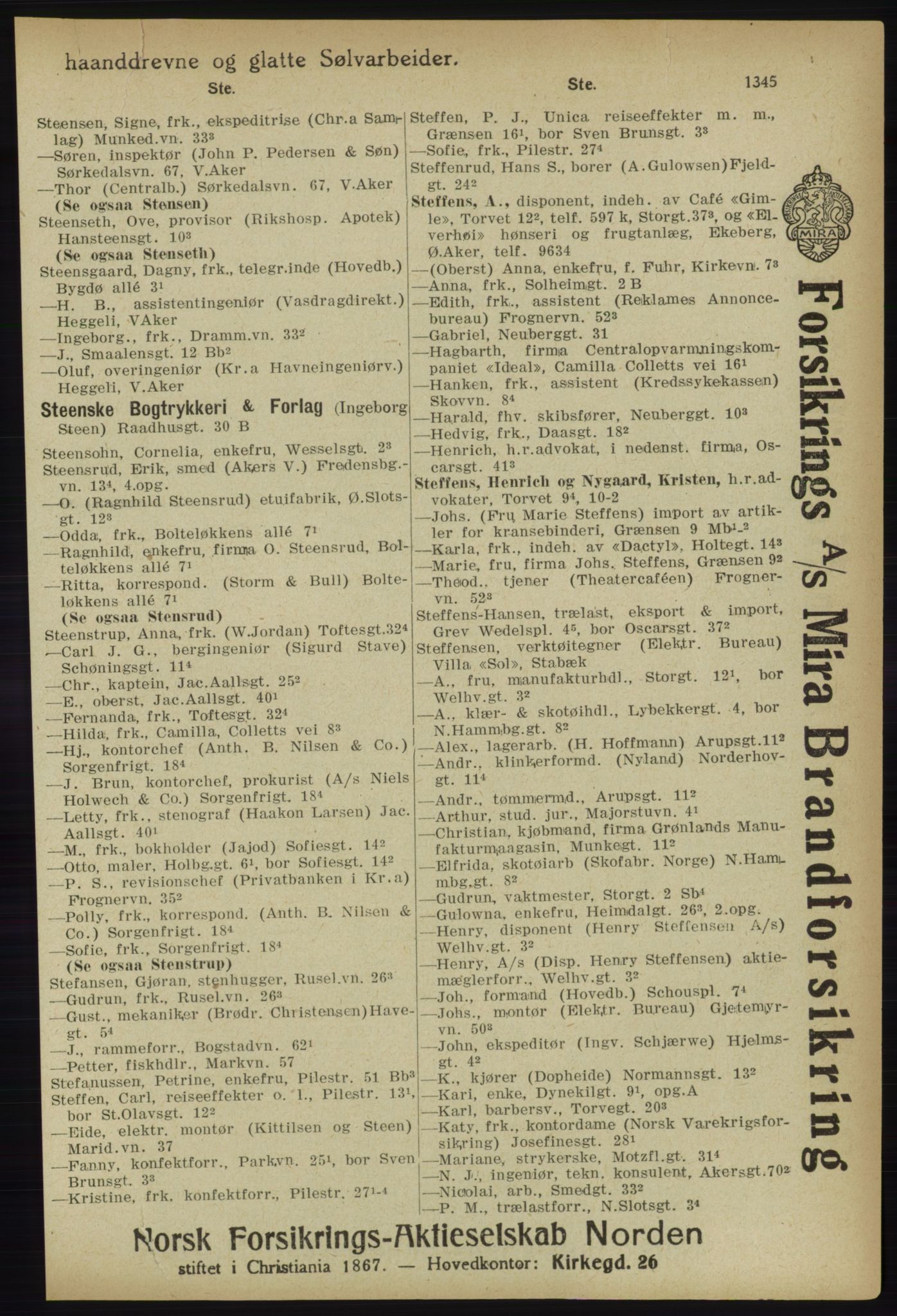 Kristiania/Oslo adressebok, PUBL/-, 1918, p. 1370