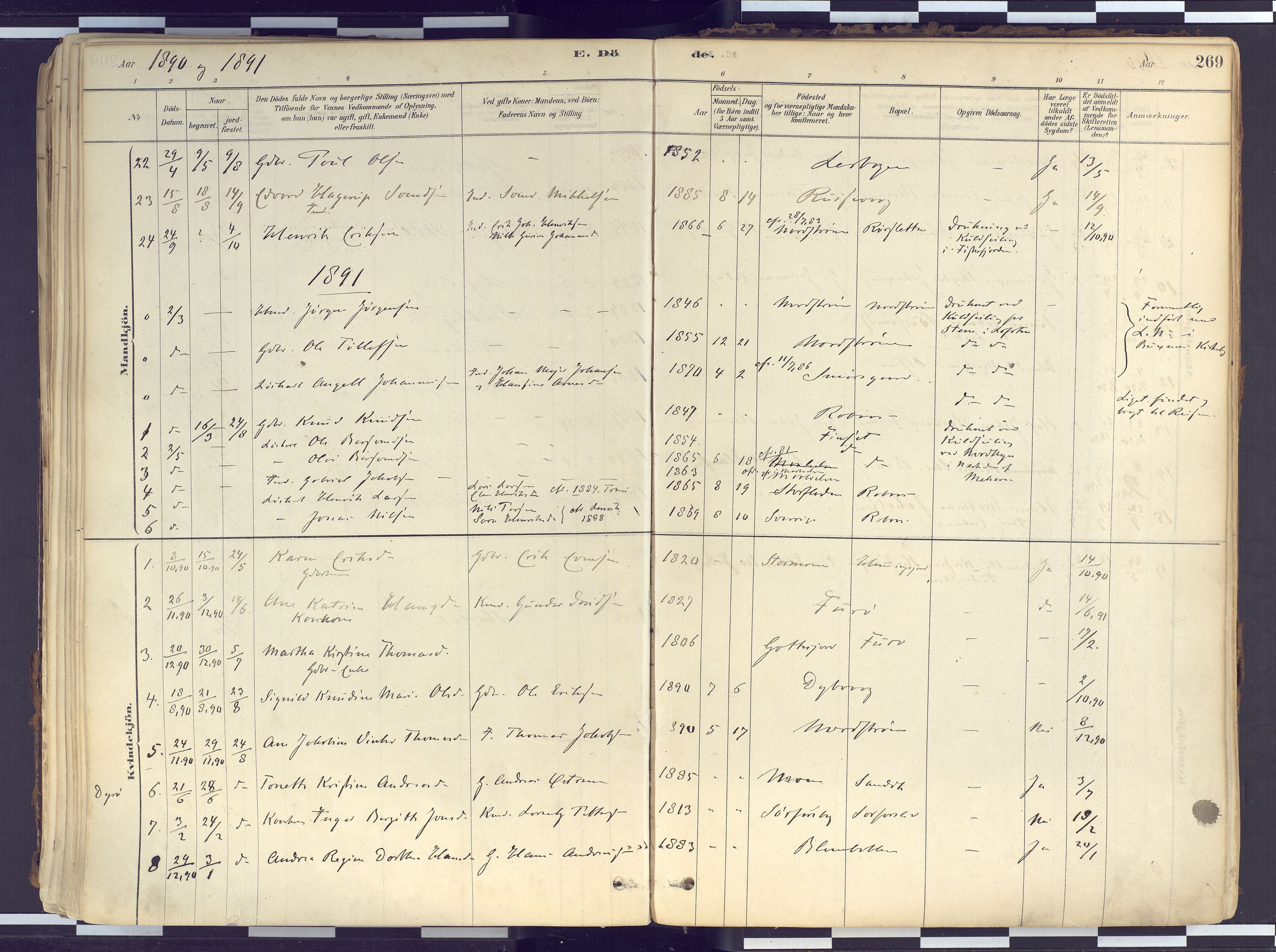 Tranøy sokneprestkontor, SATØ/S-1313/I/Ia/Iaa/L0010kirke: Parish register (official) no. 10, 1878-1904, p. 269