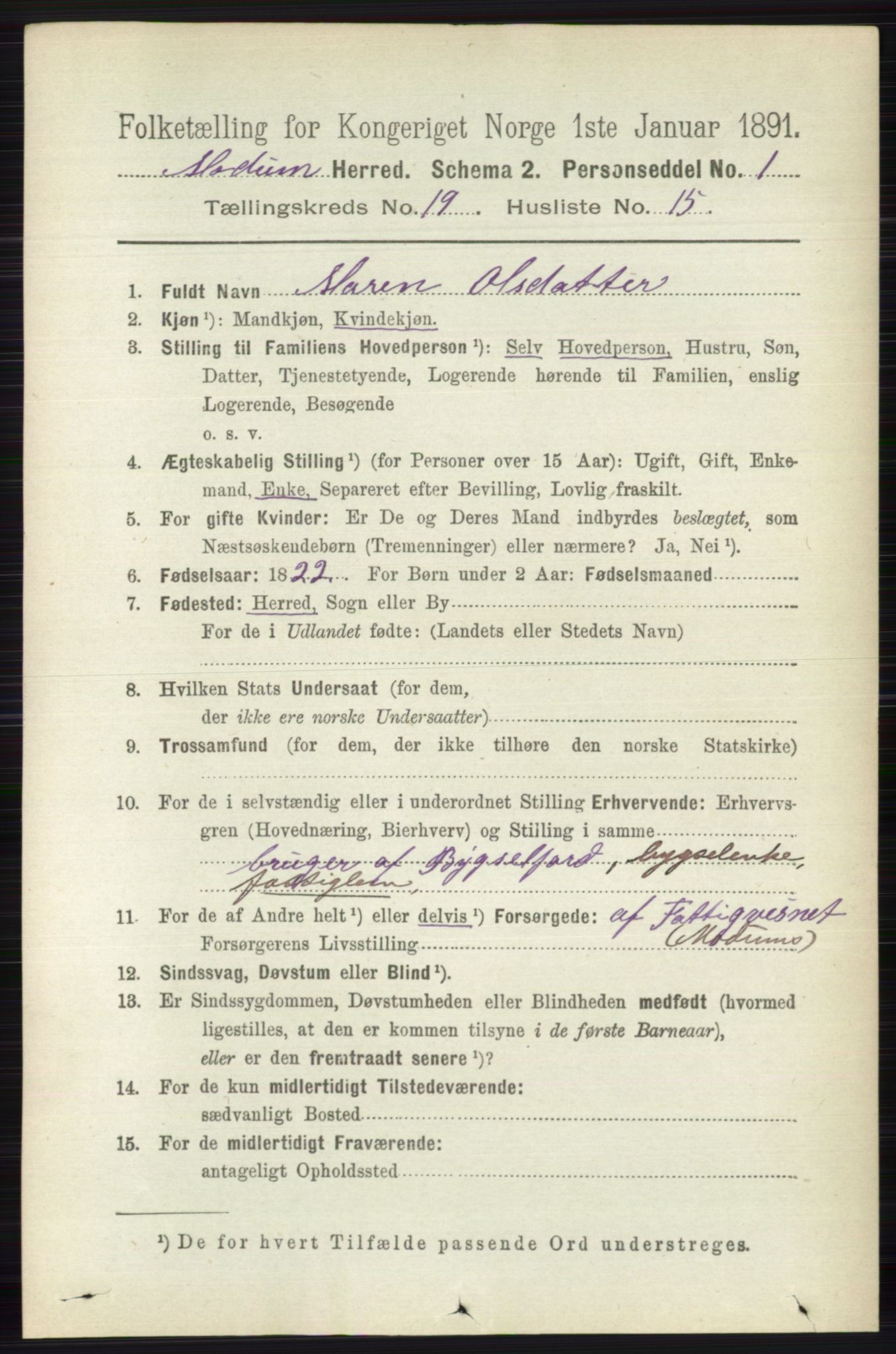 RA, 1891 census for 0623 Modum, 1891, p. 7676