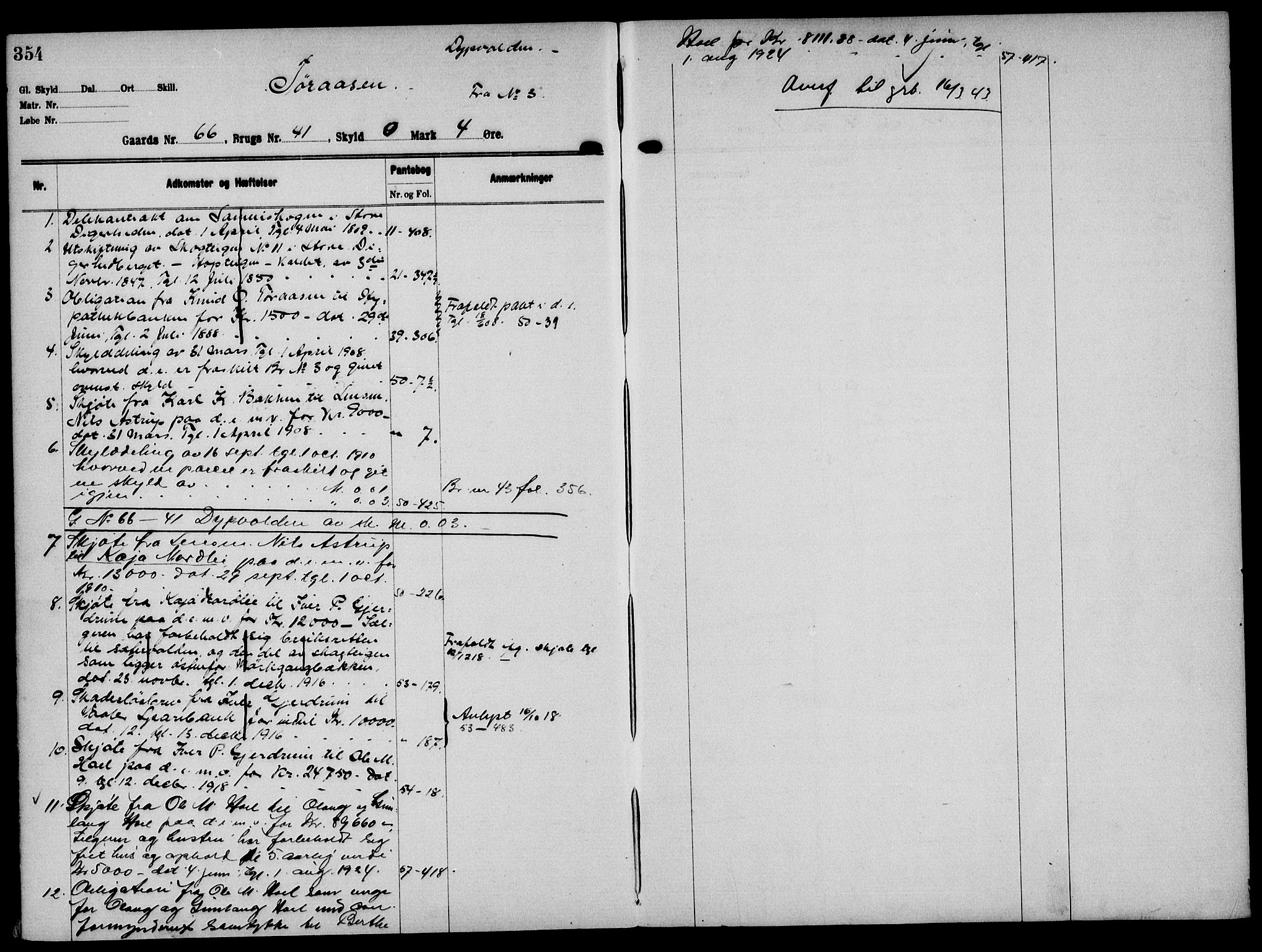 Solør tingrett, AV/SAH-TING-008/H/Ha/Hak/L0005: Mortgage register no. V, 1900-1935, p. 354