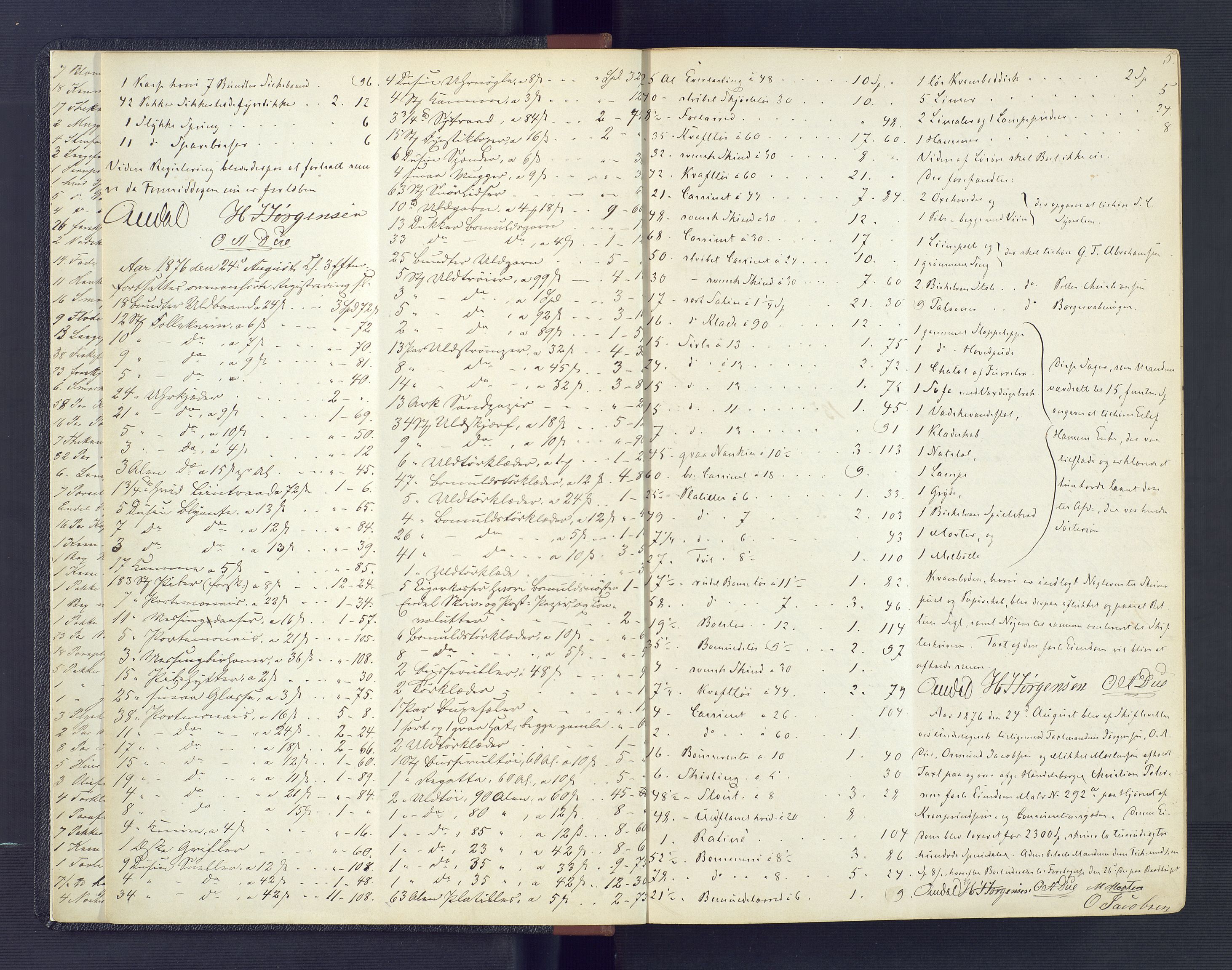 Kristiansand byrett, SAK/1223-0001/H/Hc/L0031: Skifteregistreringsprotokoll nr. 3, med register, 1876-1881, p. 5