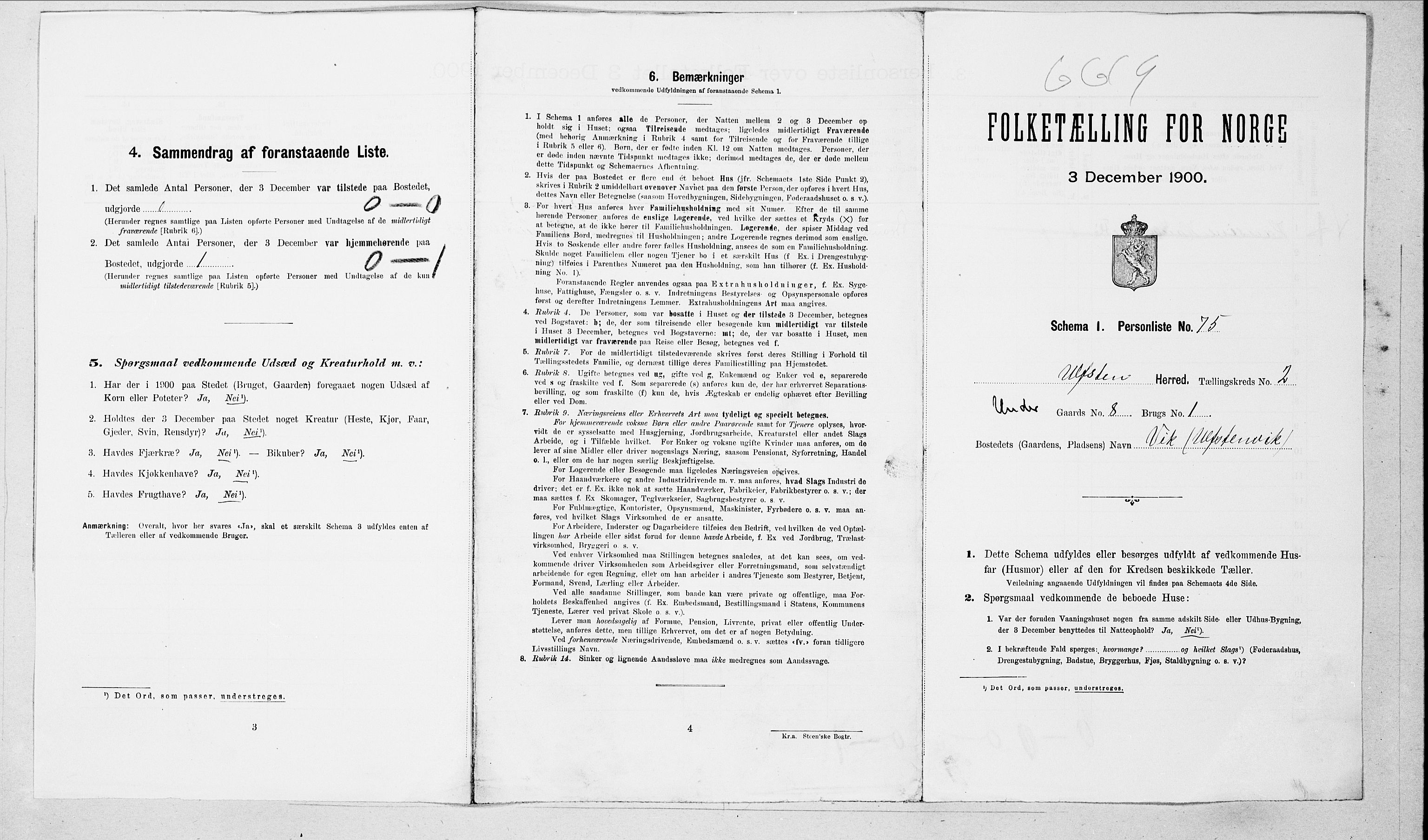 SAT, 1900 census for Ulstein, 1900, p. 264