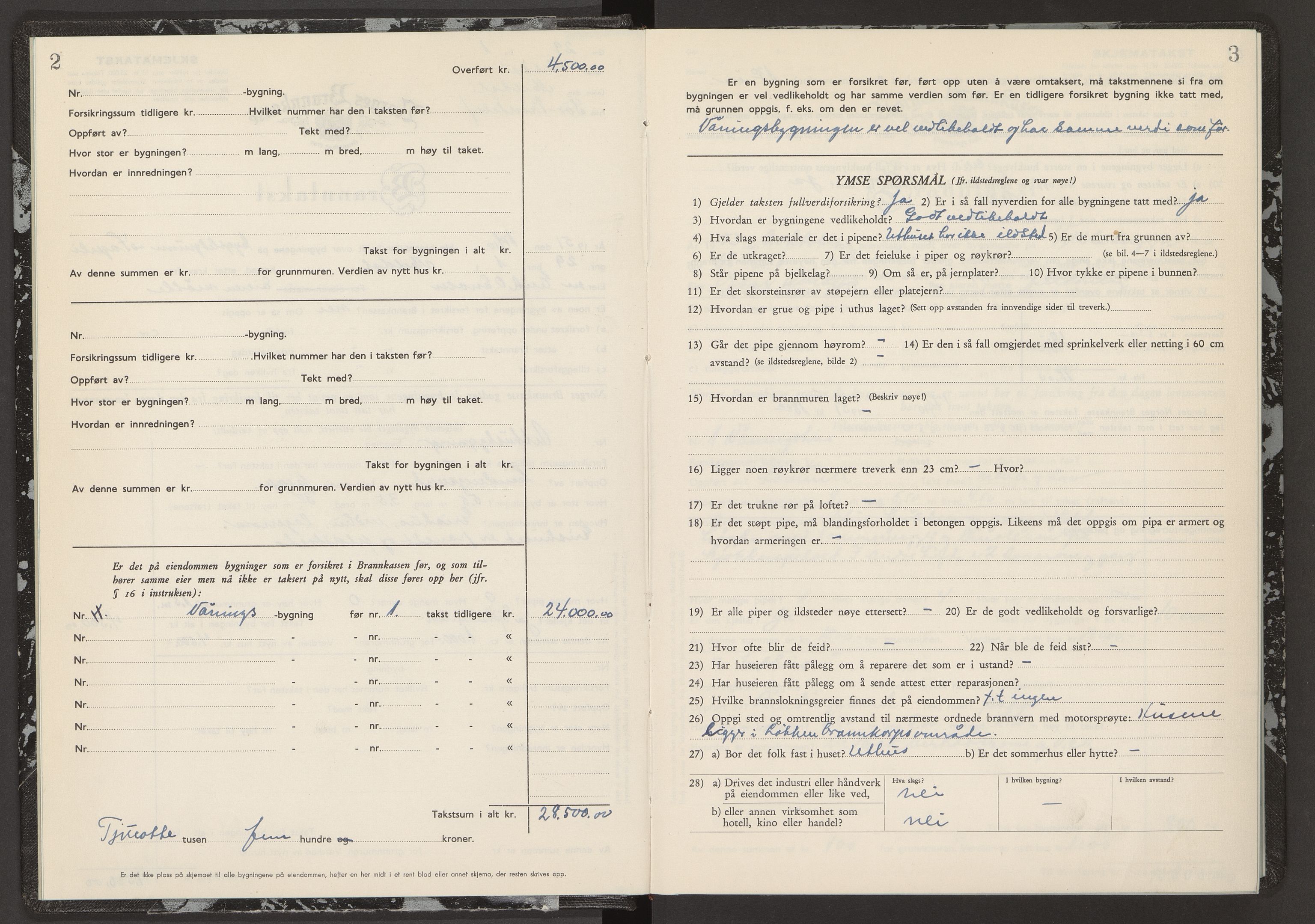 Norges Brannkasse Meldal, AV/SAT-A-5528/Fb/L0001: Branntakstprotokoll, 1951-1955