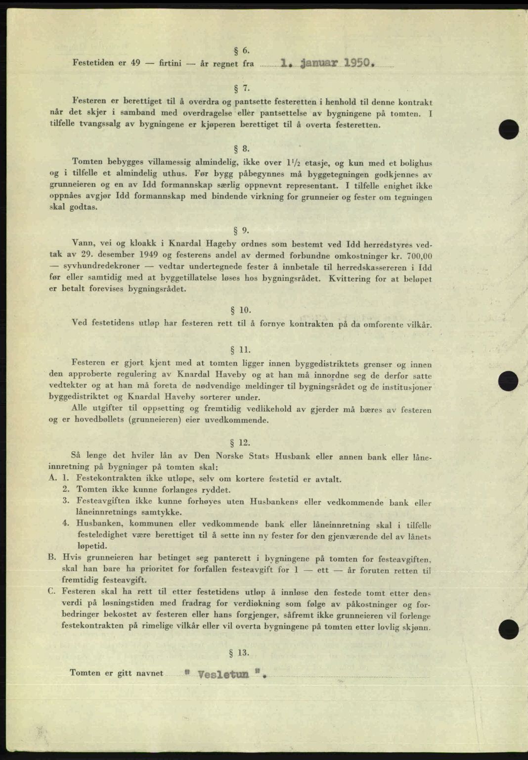 Idd og Marker sorenskriveri, AV/SAO-A-10283/G/Gb/Gbb/L0014: Mortgage book no. A14, 1950-1950, Diary no: : 1230/1950