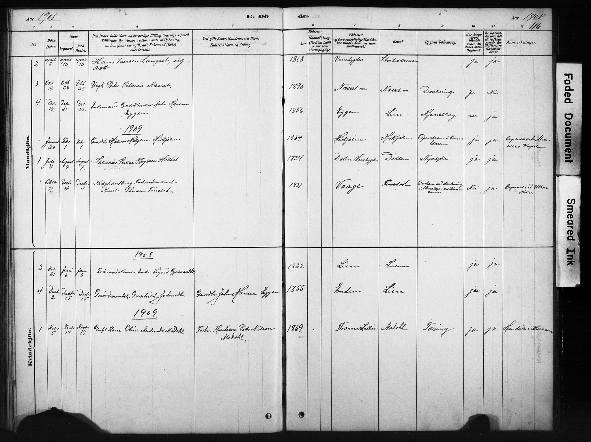 Sollia prestekontor, SAH/PREST-050/H/Ha/Hab/L0002: Parish register (copy) no. 2, 1880-1933, p. 116