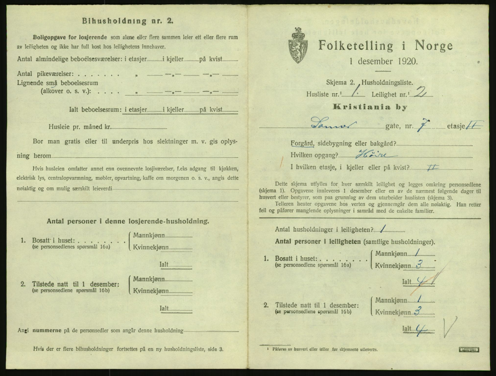 SAO, 1920 census for Kristiania, 1920, p. 87963