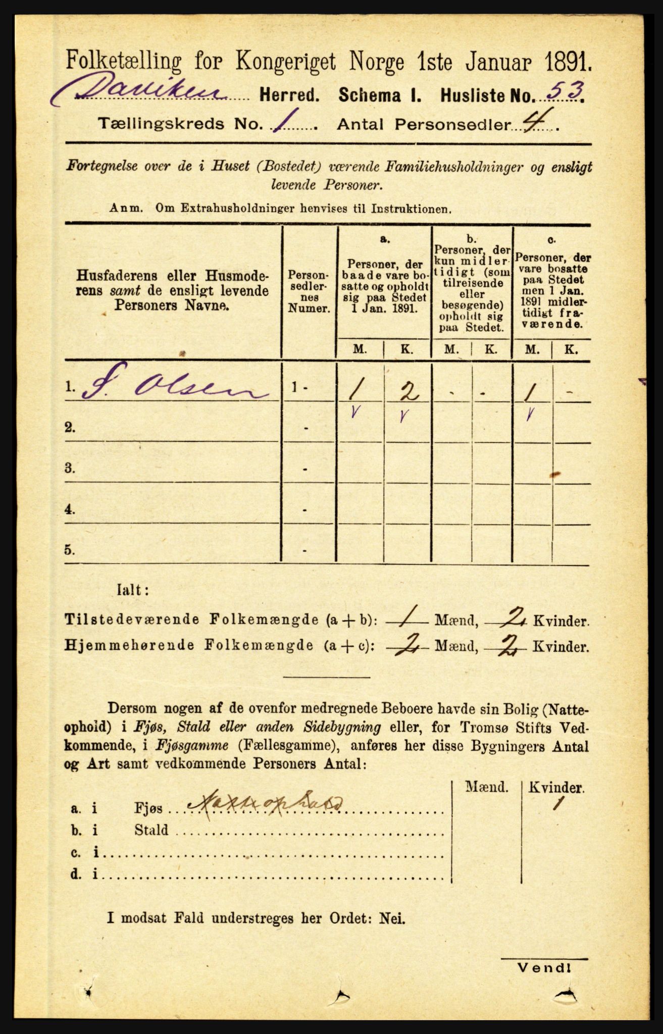 RA, 1891 census for 1442 Davik, 1891, p. 78