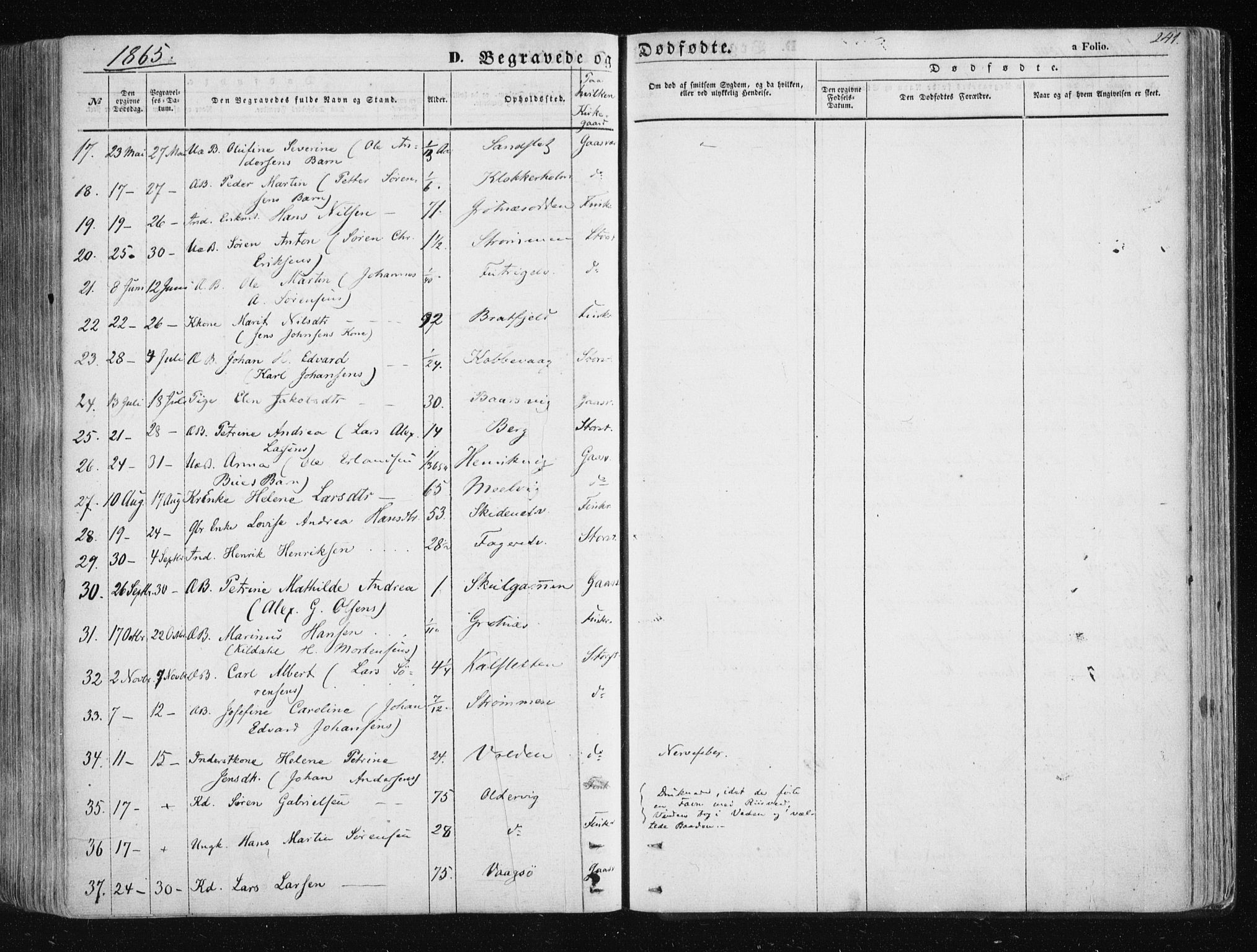 Tromsøysund sokneprestkontor, SATØ/S-1304/G/Ga/L0001kirke: Parish register (official) no. 1, 1856-1867, p. 241