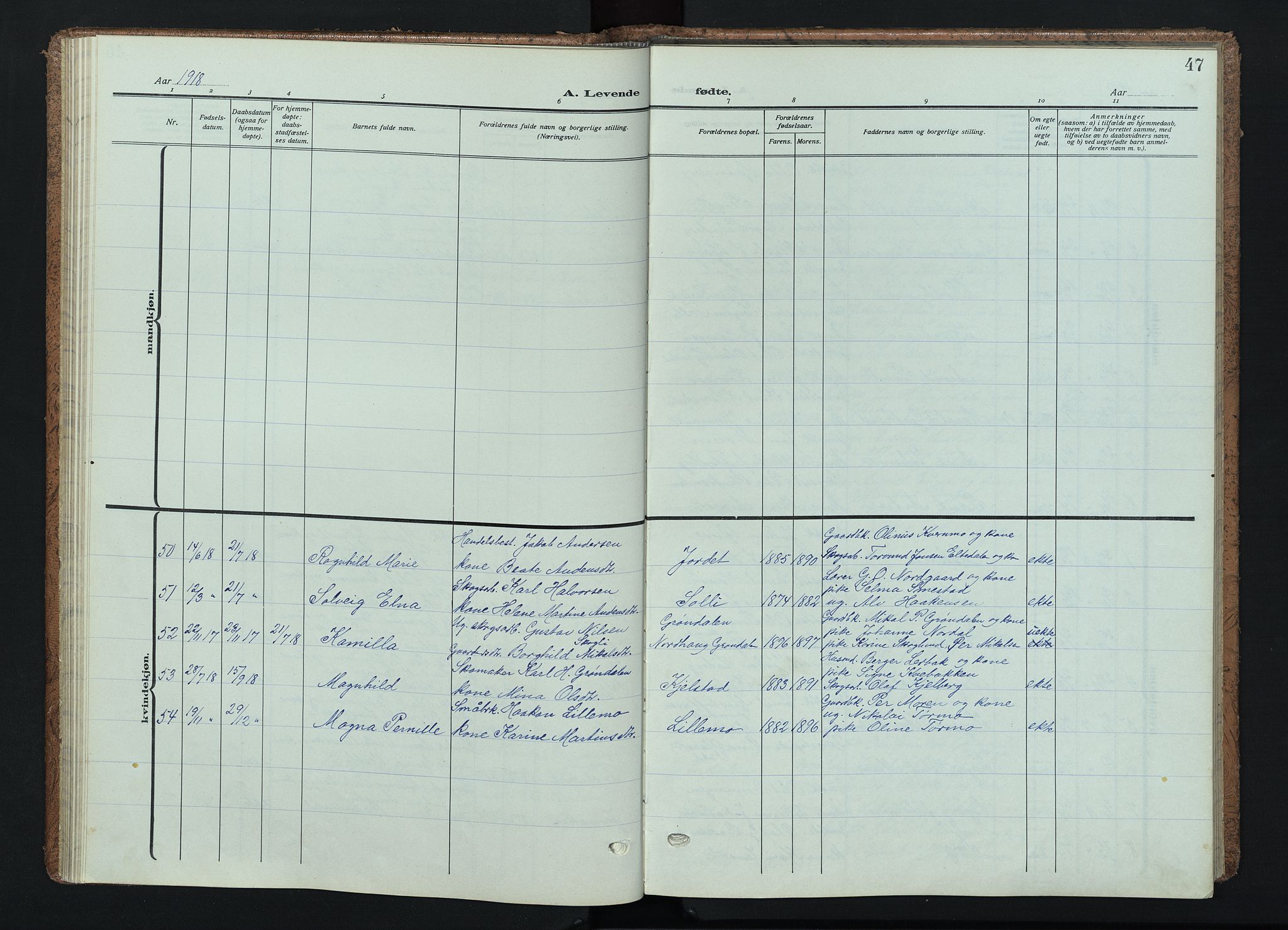 Trysil prestekontor, SAH/PREST-046/H/Ha/Haa/L0015: Parish register (official) no. 15, 1913-1934, p. 47