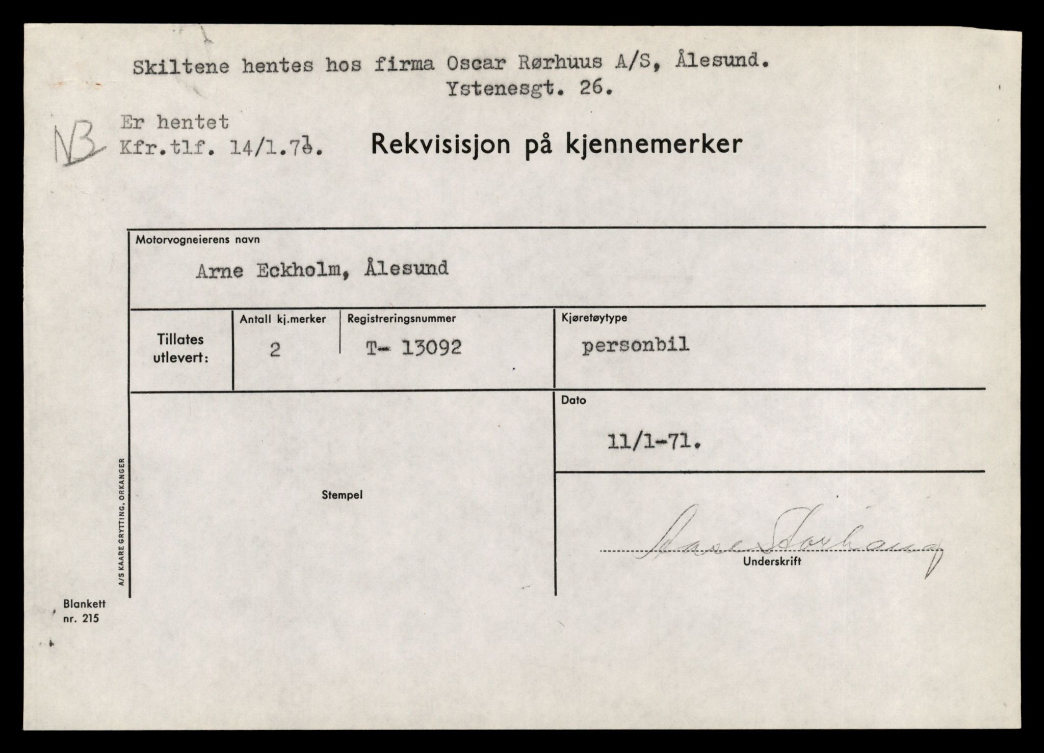 Møre og Romsdal vegkontor - Ålesund trafikkstasjon, AV/SAT-A-4099/F/Fe/L0037: Registreringskort for kjøretøy T 13031 - T 13179, 1927-1998, p. 1271