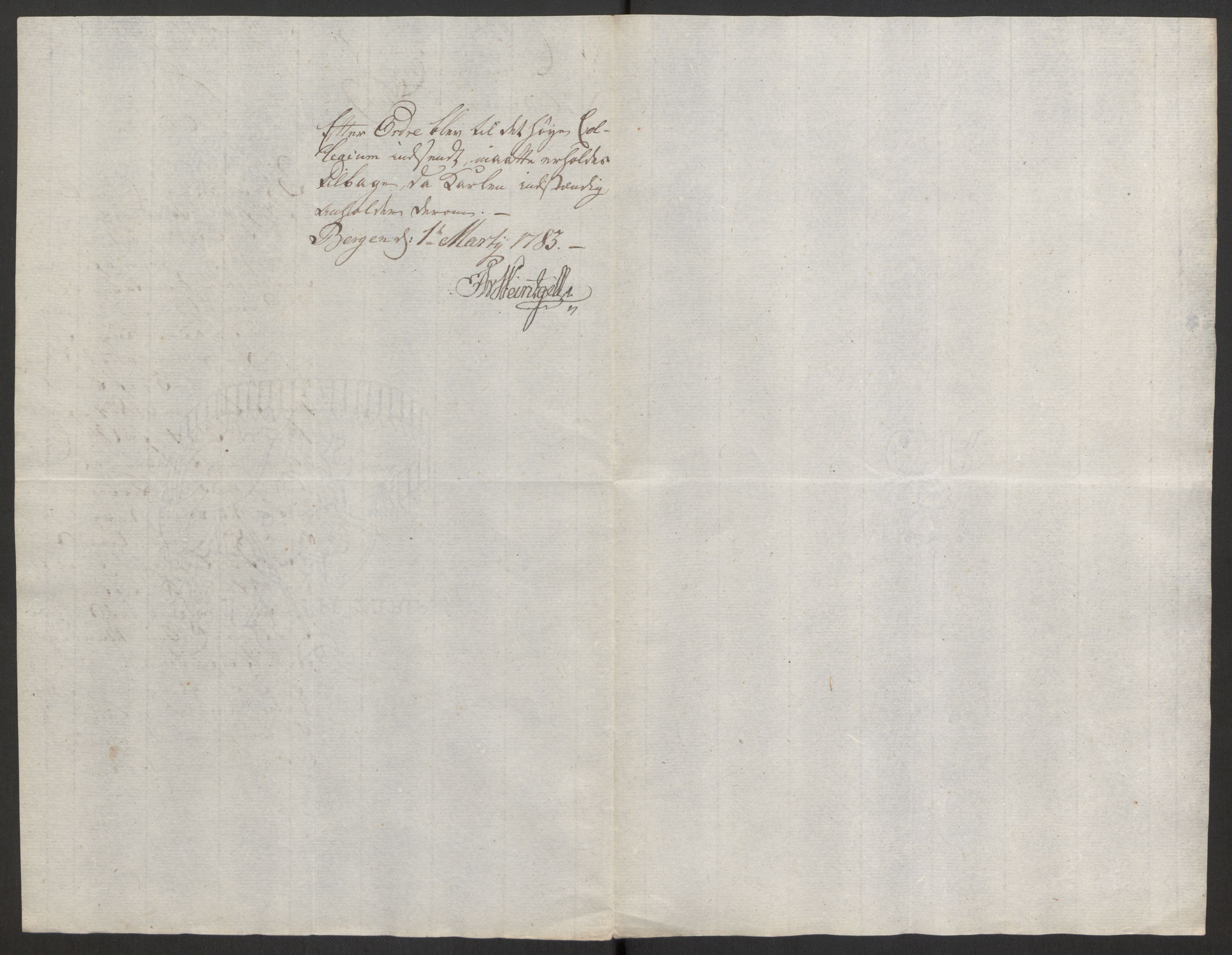 Forsvaret, Den norske kvesthuskasse/krigshospitalkasse, AV/RA-RAFA-1887/F/Fa/L0017: Innkomne brev:, 1782-1807, p. 27