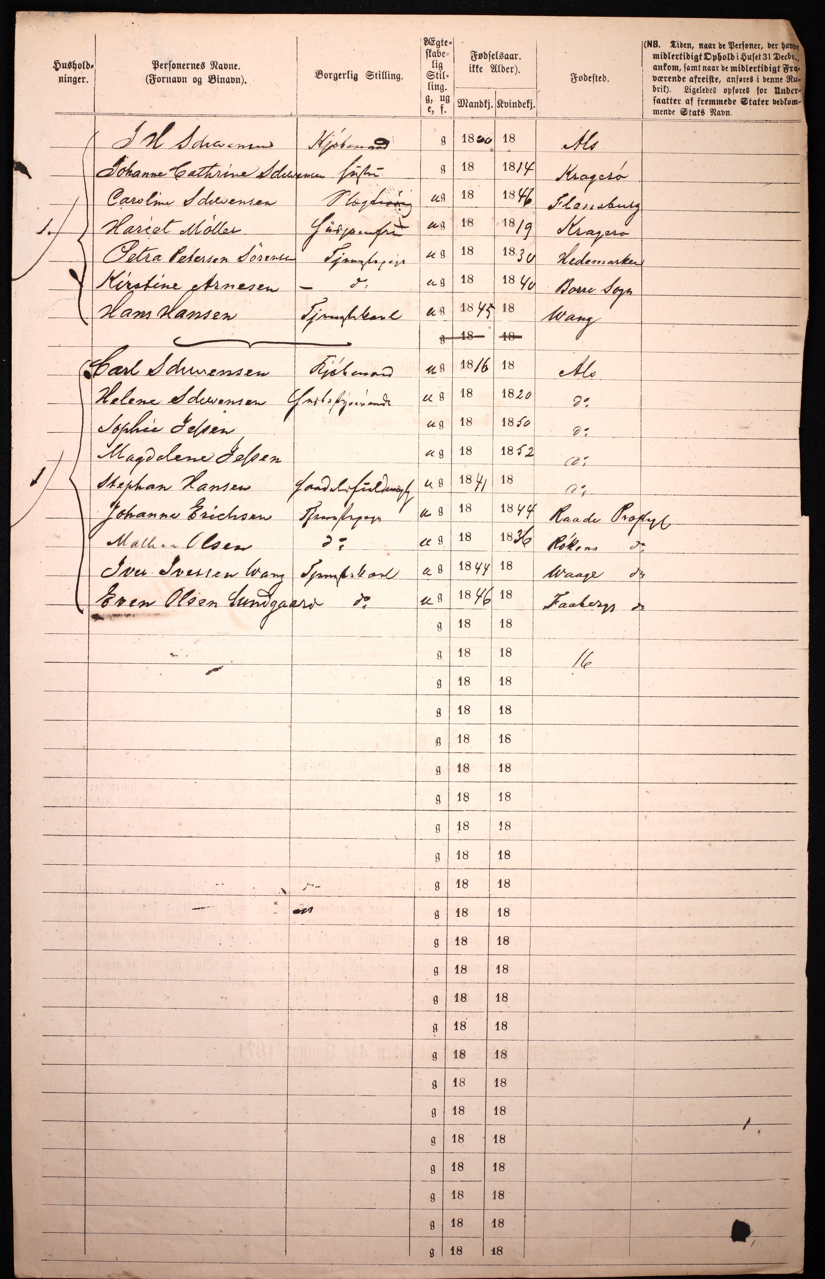 RA, 1870 census for 0301 Kristiania, 1870, p. 2804