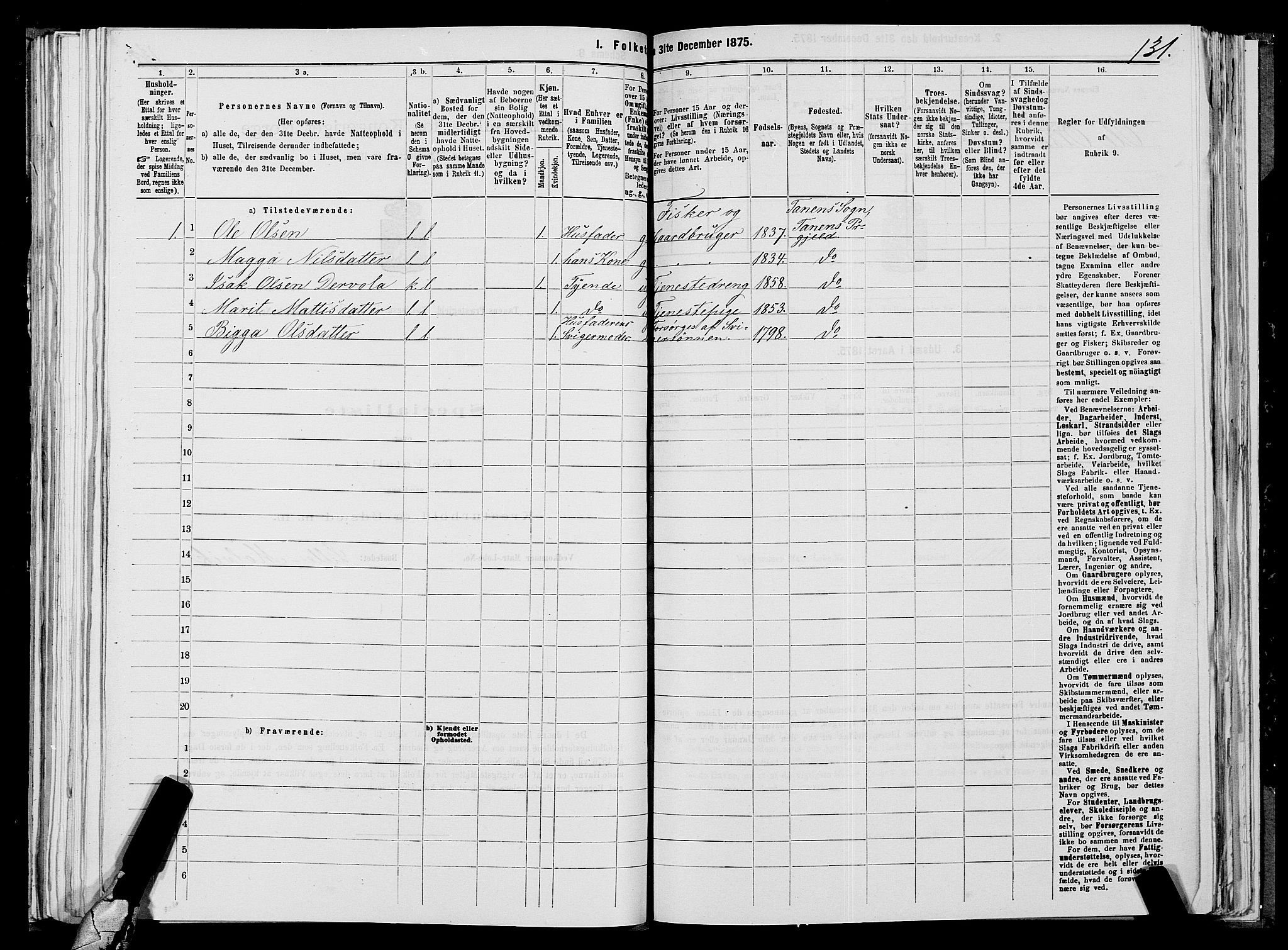 SATØ, 1875 census for 2025P Tana, 1875, p. 1131