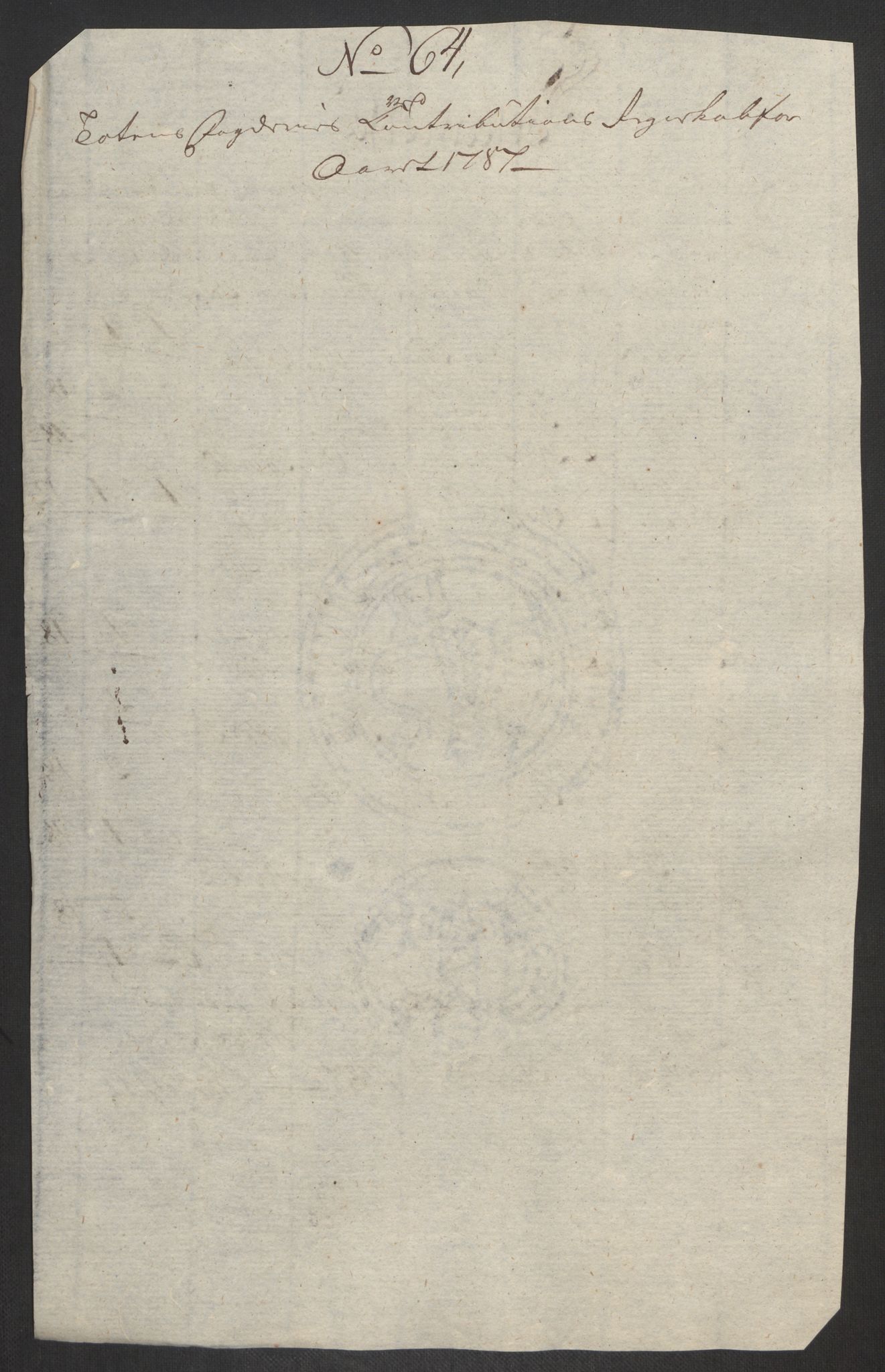 Rentekammeret inntil 1814, Reviderte regnskaper, Fogderegnskap, AV/RA-EA-4092/R19/L1374: Fogderegnskap Toten, Hadeland og Vardal, 1787, p. 207