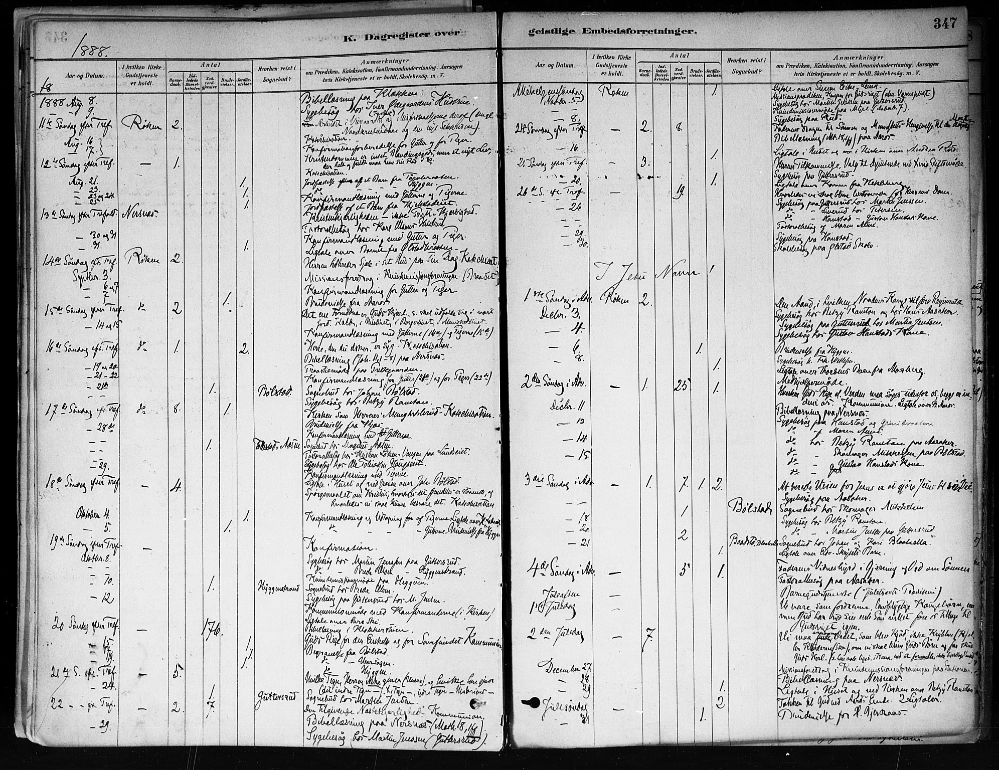 Røyken kirkebøker, AV/SAKO-A-241/F/Fa/L0008: Parish register (official) no. 8, 1880-1897, p. 347